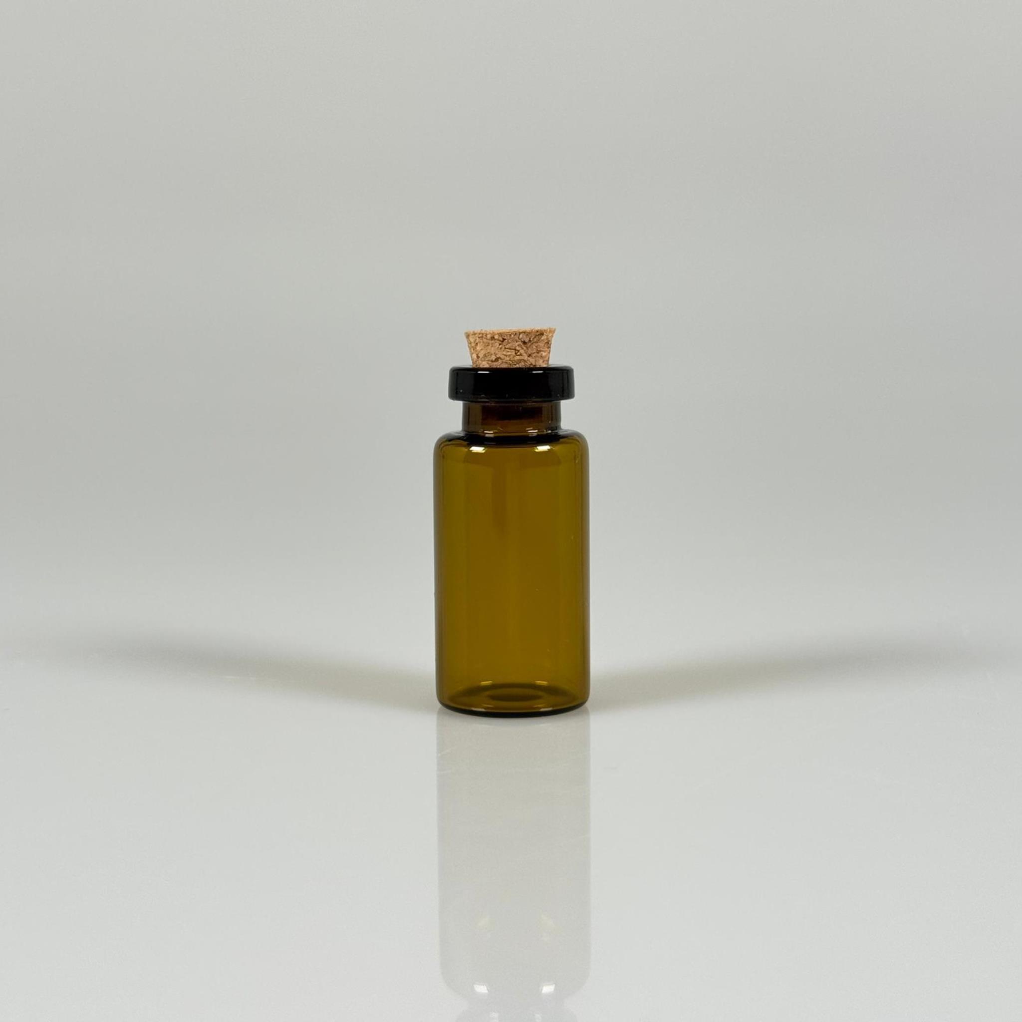 MİNİ CAM ŞİŞE MANTAR TIPALI 3 CC - anahtarlık, aksesuar. kolye, minyatür, mektup, tılsım vb için 3 ml amber küçük cam şişeler