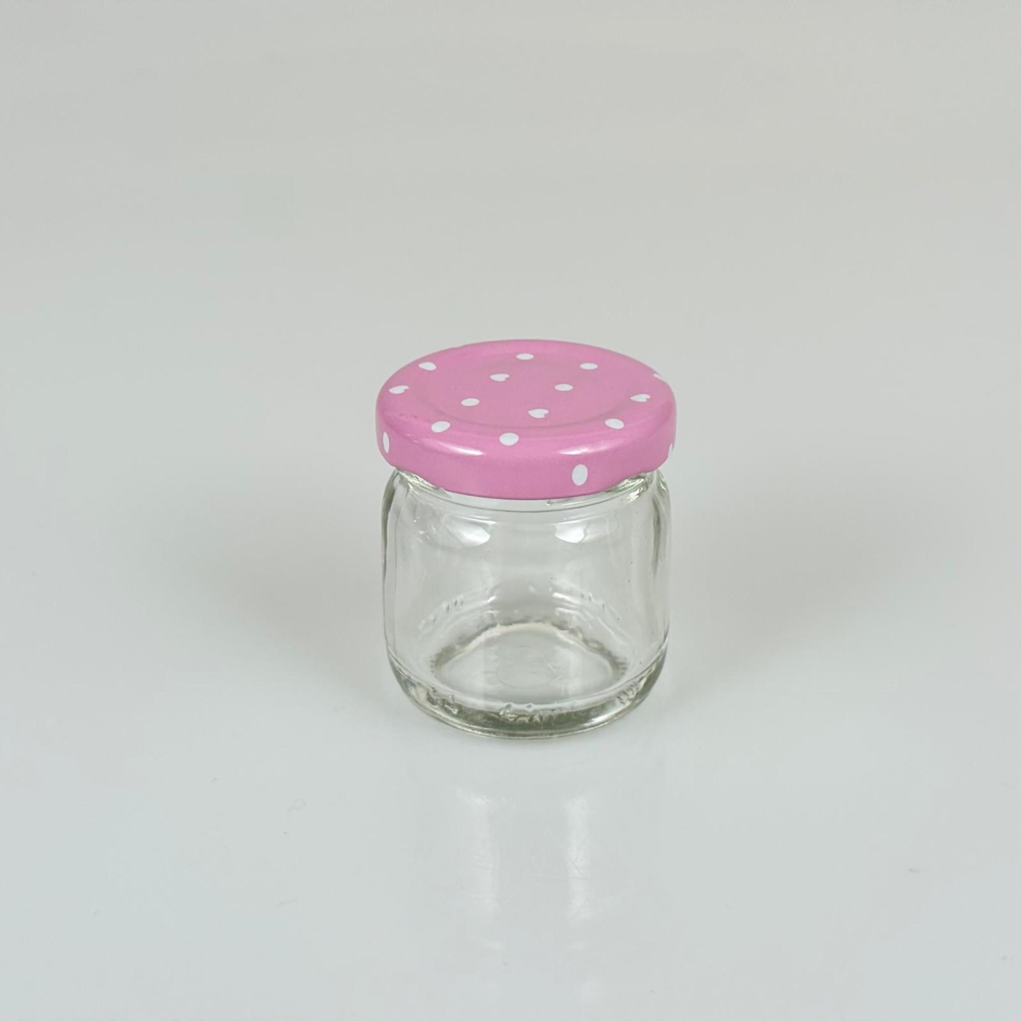 40 CC CAM KAVANOZ - PEMBE METAL KAPAKLI - 40 ML CAM KAVANOZ