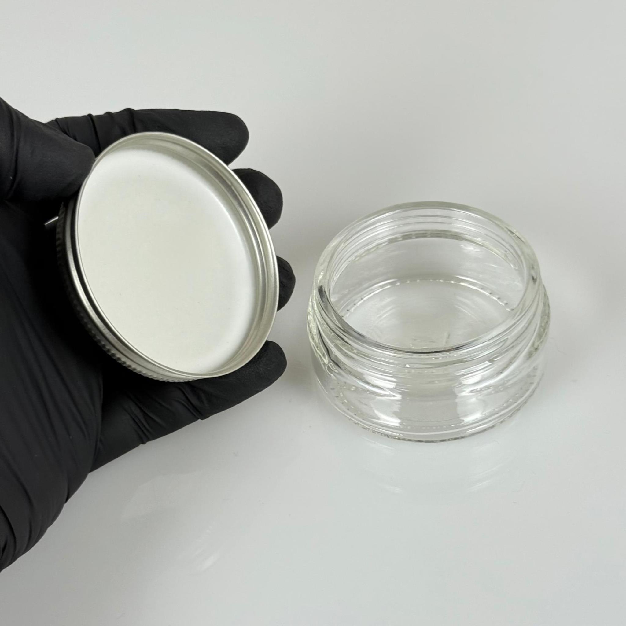 50 CC CAM KREM KAVANOZU - GÜMÜŞ METAL KAPAKLI - 50 ML CAM PAŞABAHÇE KREM KAVANOZU