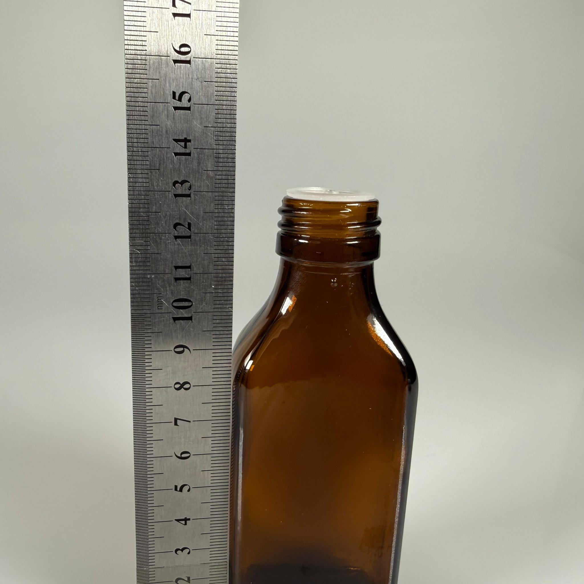 100 ML YASSI DOLUMU KOLAY, GENİŞ AĞIZLI İÇTEN DAMLALIKLI ŞİŞE (28 MM AĞIZ)  - 100 CC BEYAZ CONTALI KAPAKLI İÇTEN DAMLALIKLI CAM ECZA ŞİŞESİ - AMBER KAHVERENGİ
