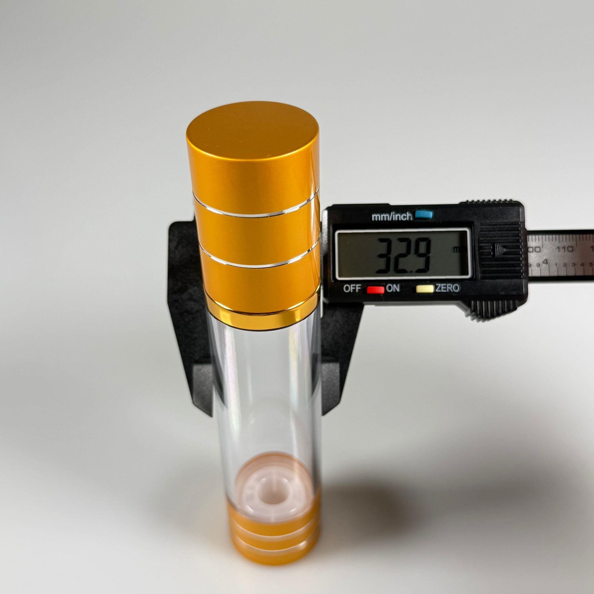 BOŞ KREM VE LOSYON ŞİŞESİ 50 ML BOŞ AİRLESS ŞİŞE - HAVASIZ POMPALI GOLD ÜSTÜ YALDIZLI AİRLESS ŞİŞE