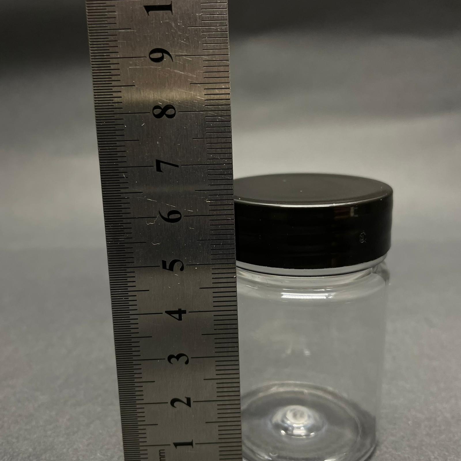 50 CC PET ŞİŞE GENİŞ AĞIZLI - SİYAH KAPAKLI - 50 ML PLASTİK NUMUNE KAVANOZU