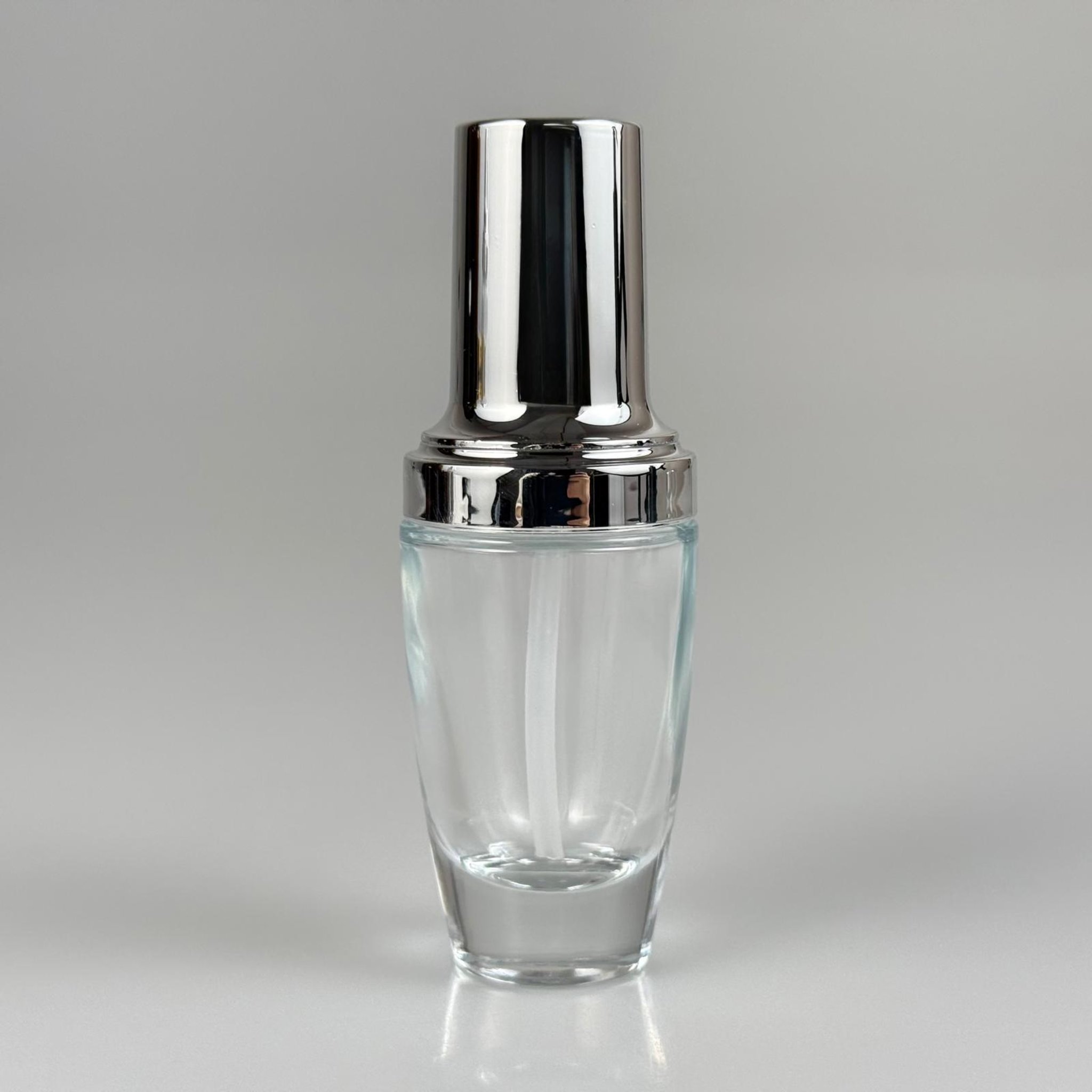 30 ML ROMA ŞİŞE - GÜMÜŞ METAL POMPALI BOŞ LÜX KREM VE LOSYON ŞİŞELERİ