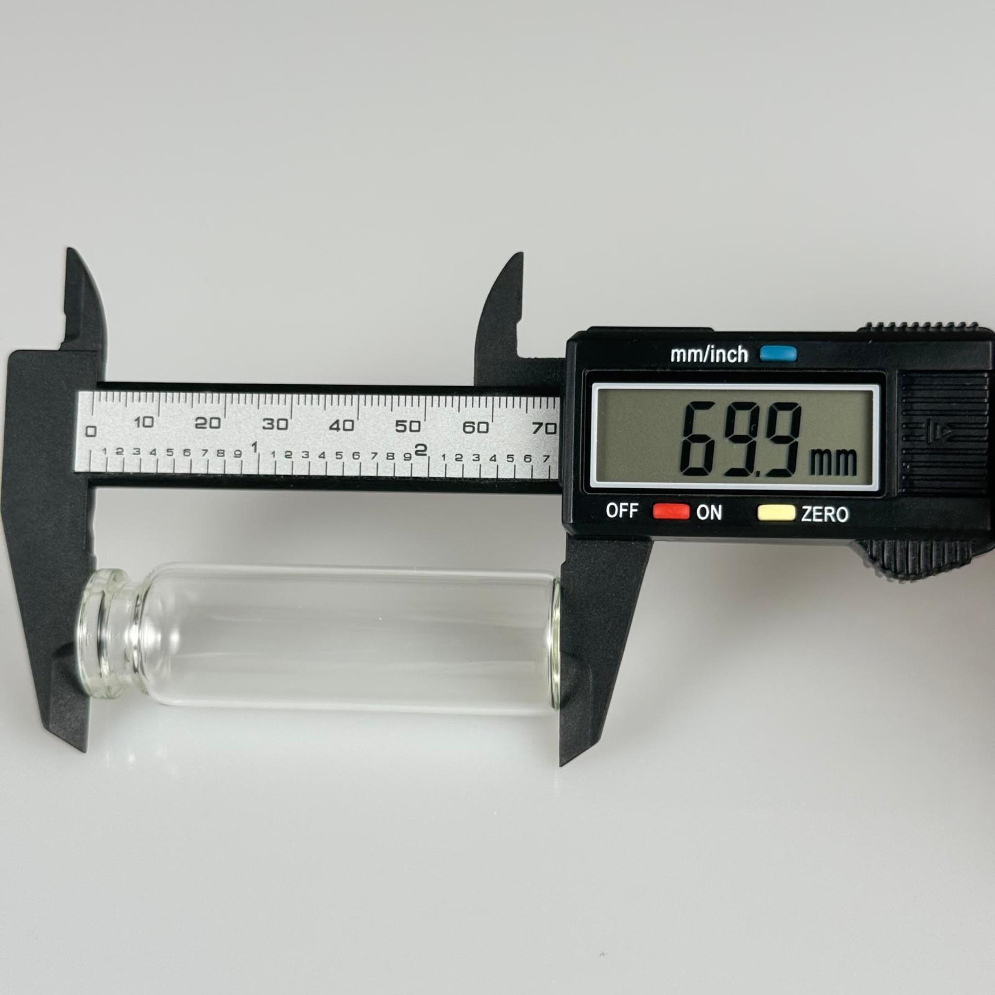 BOROSİLİKAT CAM ŞİŞE - 18 CC - 22x70 MM - ÇEKME CAM BORU FLAKON İNCE PENİSİLİN ŞİŞESİ - AĞIZ ÇAPI 20 MM
