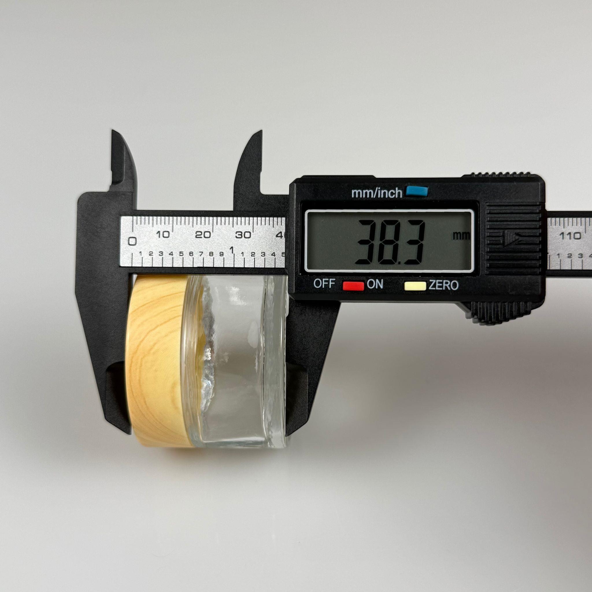 30 CC CAM ŞEFFAF KREM KAVANOZU - AHŞAP DESENLİ PLASTİK KAPAKLI İÇ CONTALI - 30 ML ŞEFFAF CAM KAVANOZ  - KOZMETİK KAVANOZ