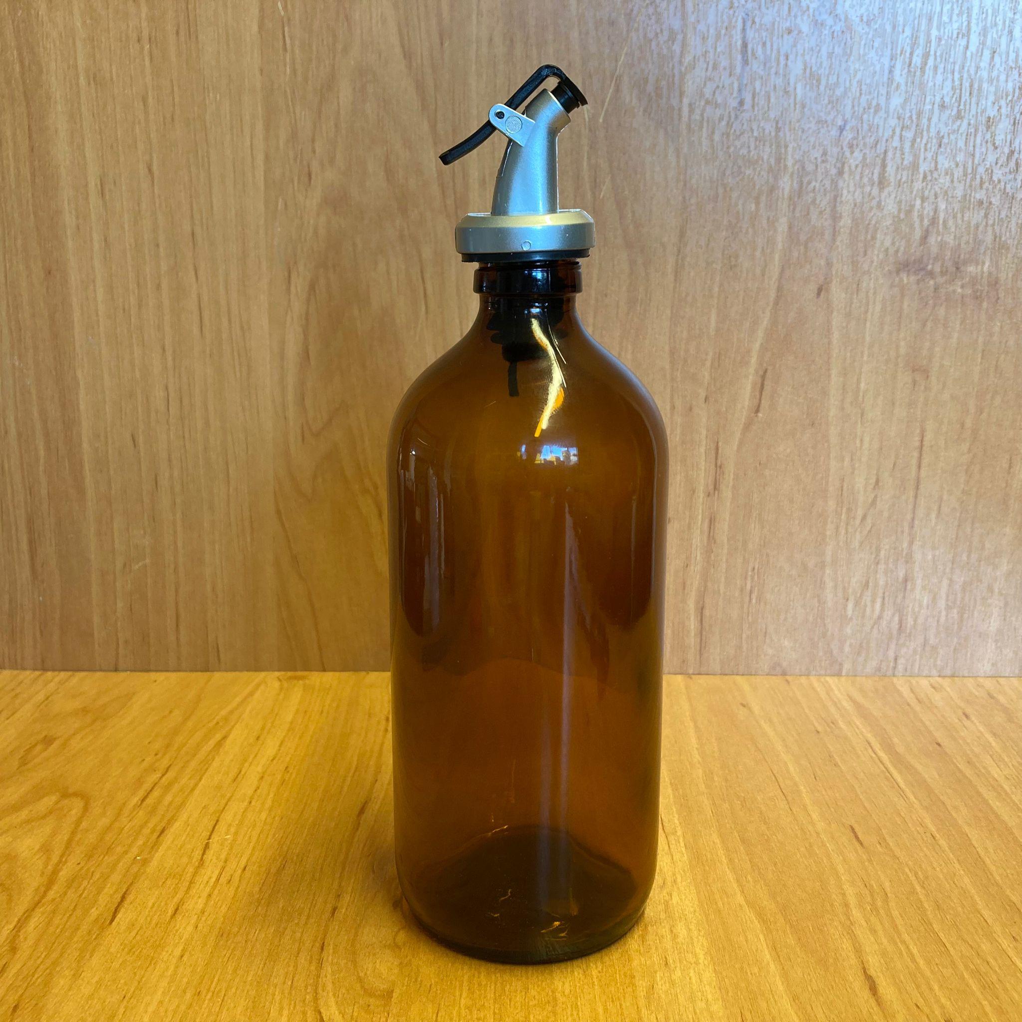 500 CC AMBER TOMBUL YAĞDANLIK ŞİŞESİ - 500 ML CAM YAĞLIK SİRKELİK ŞİŞE - GRİ AKITICILI Damlatmaz Yağlık/ Sirkelik