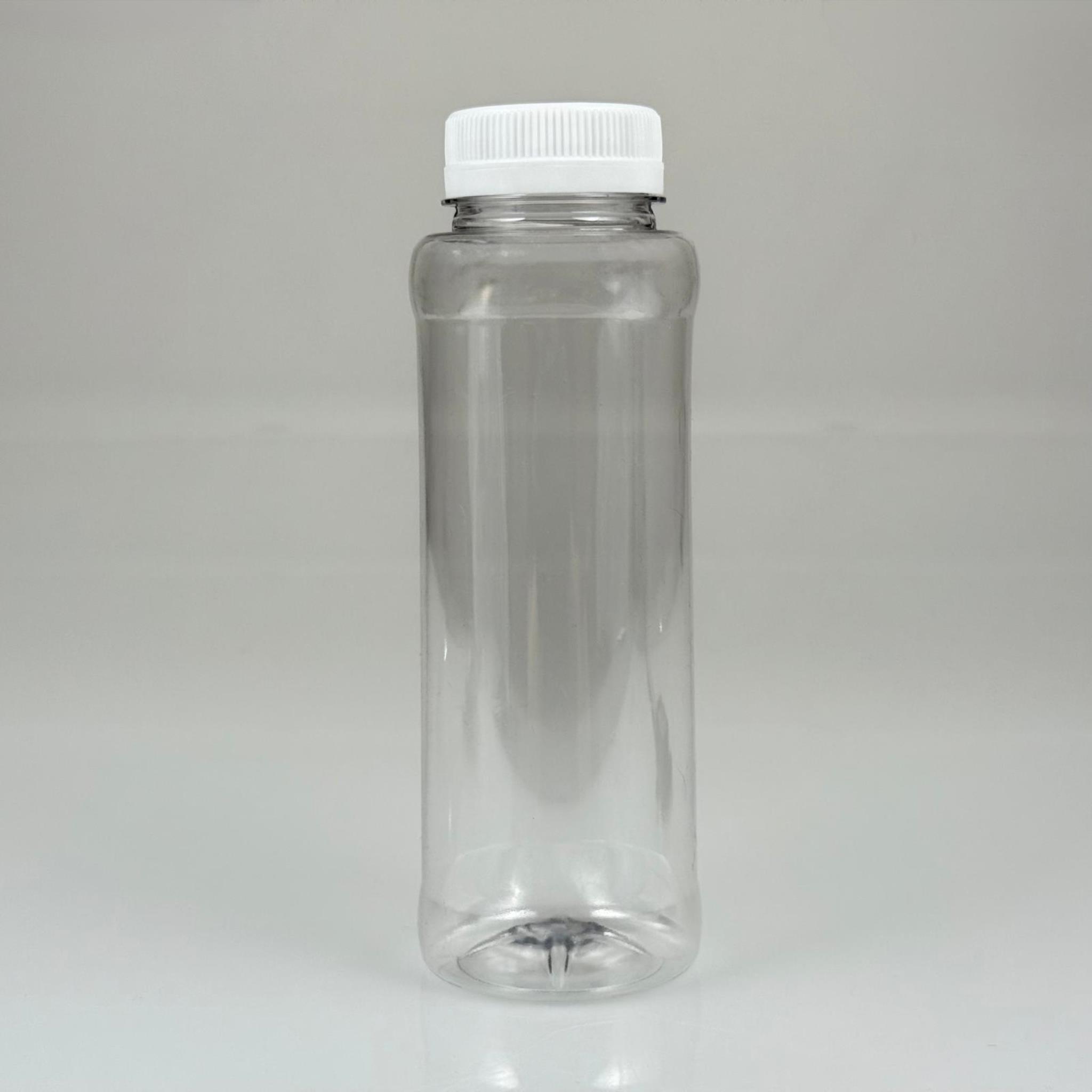 330 CC DÜZ GENİŞ AĞIZLI PET ŞİŞE - KİLİTLİ BEYAZ KAPAKLI - 330 ML DETOKS MEYVE SUYU ŞİŞESİ