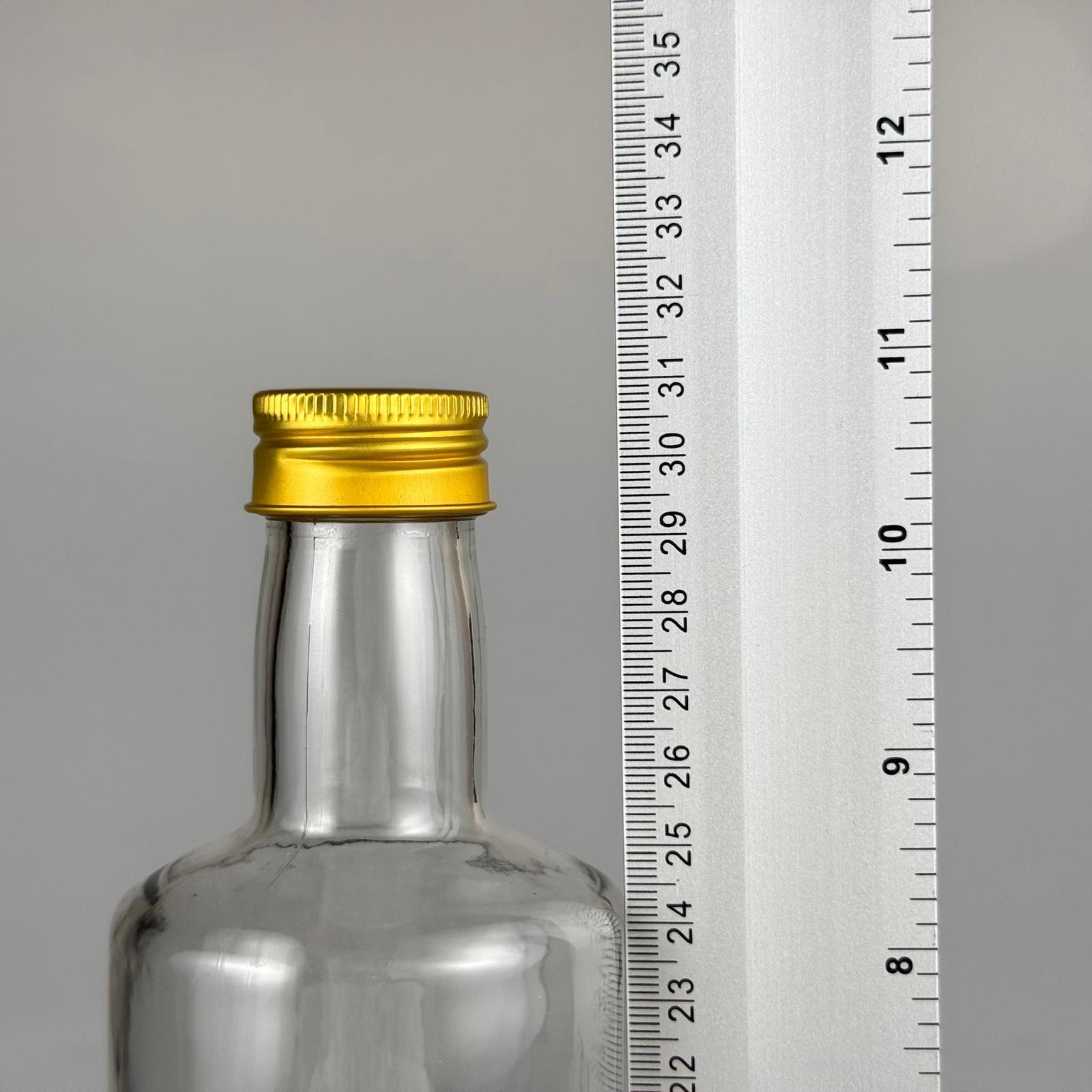750 CC DORİKA CAM ŞİŞE - GOLD METAL ALÜMİNYUM KÖPÜK CONTALI KAPAKLI - 750 ML ŞEFFAF DORİKA ŞİŞE