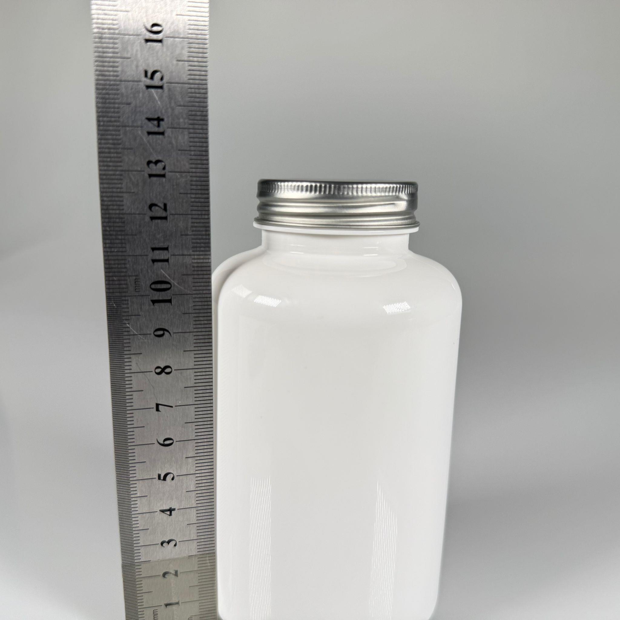 BAHARAT, TOZ, KAHVE, SAHLEP VB MUTFAK DÜZENLEME İÇİN KARE PLASTİK KAVANOZLAR - 400 ML -  RAF DÜZENLEYİCİ GIDAYA UYGUN KÖŞELİ GÜMÜŞ METAL KAPAKLI BEYAZ PET KAVANOZLARI