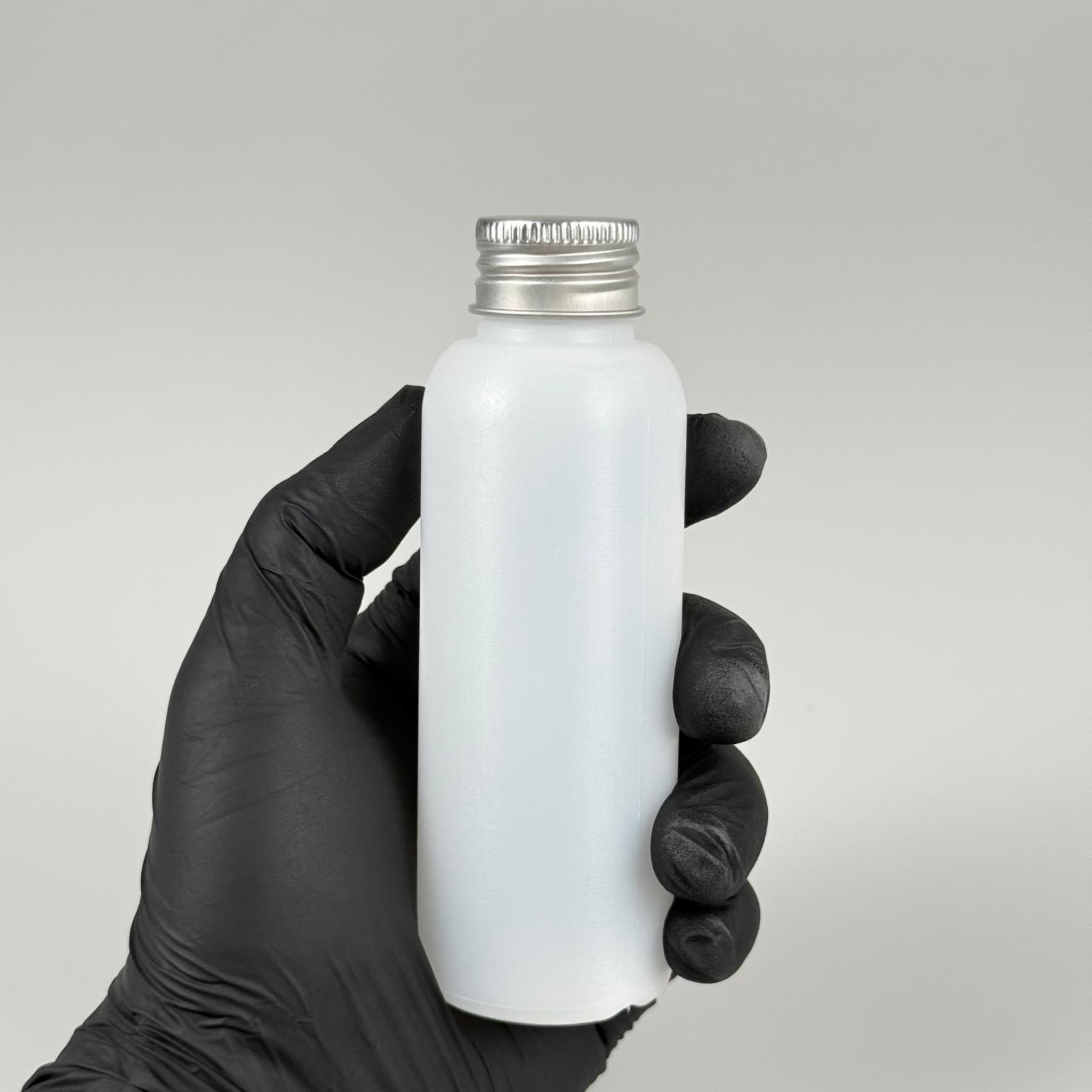 100 CC NATÜREL SERT POLİETİLEN ASETON ŞİŞESİ ( 24 MM ) + KÖPÜK CONTALI GÜMÜŞ METAL ALÜMİNYUM KAPAKLI TAKIM - 100 ML KAPAKLI PLASTİK ASETON ŞİŞELERİ