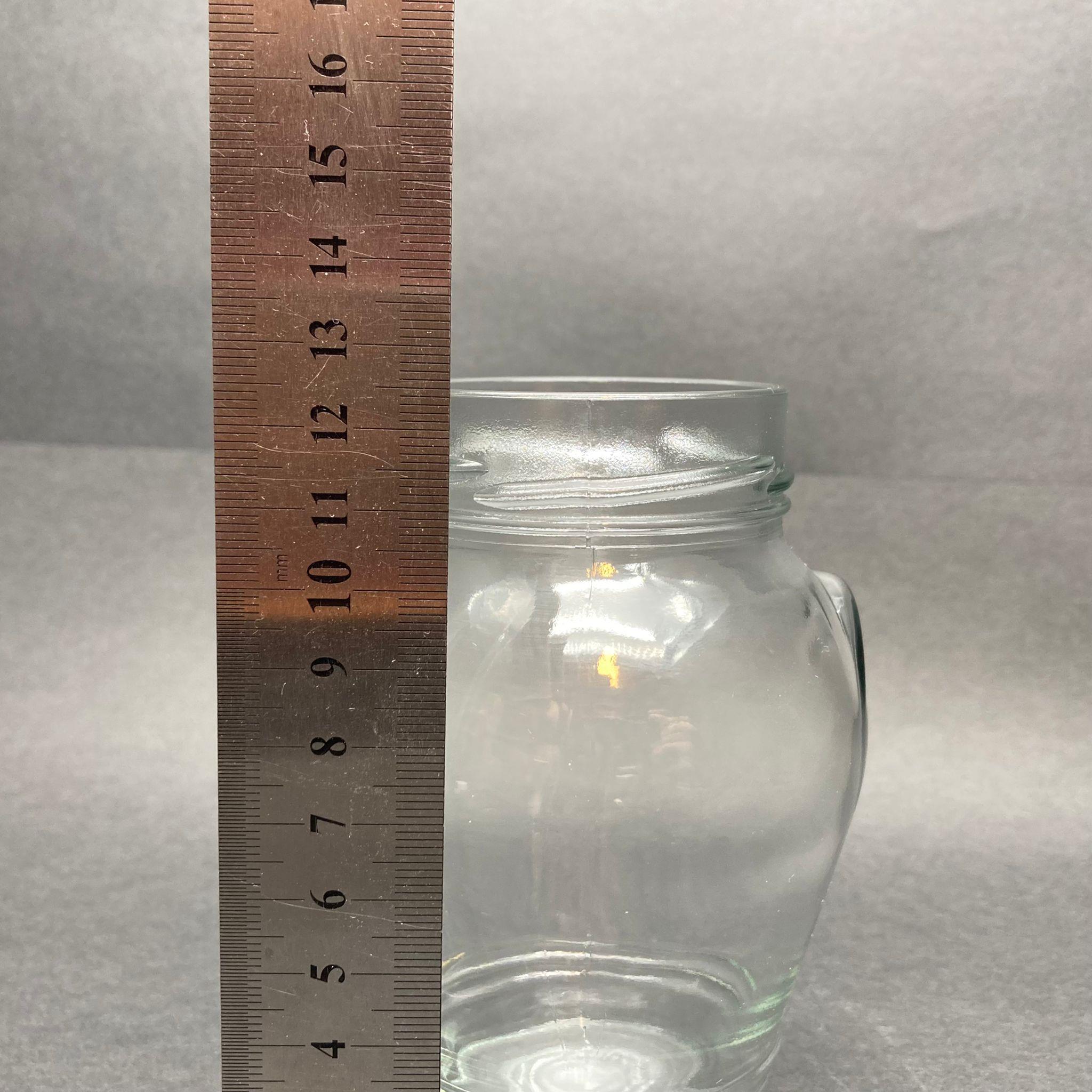 370 CC KULPLU CAM KAVANOZ - GOLD METAL KAPAKLI - 370 ML KULPLU TİP CAM KAVANOZ