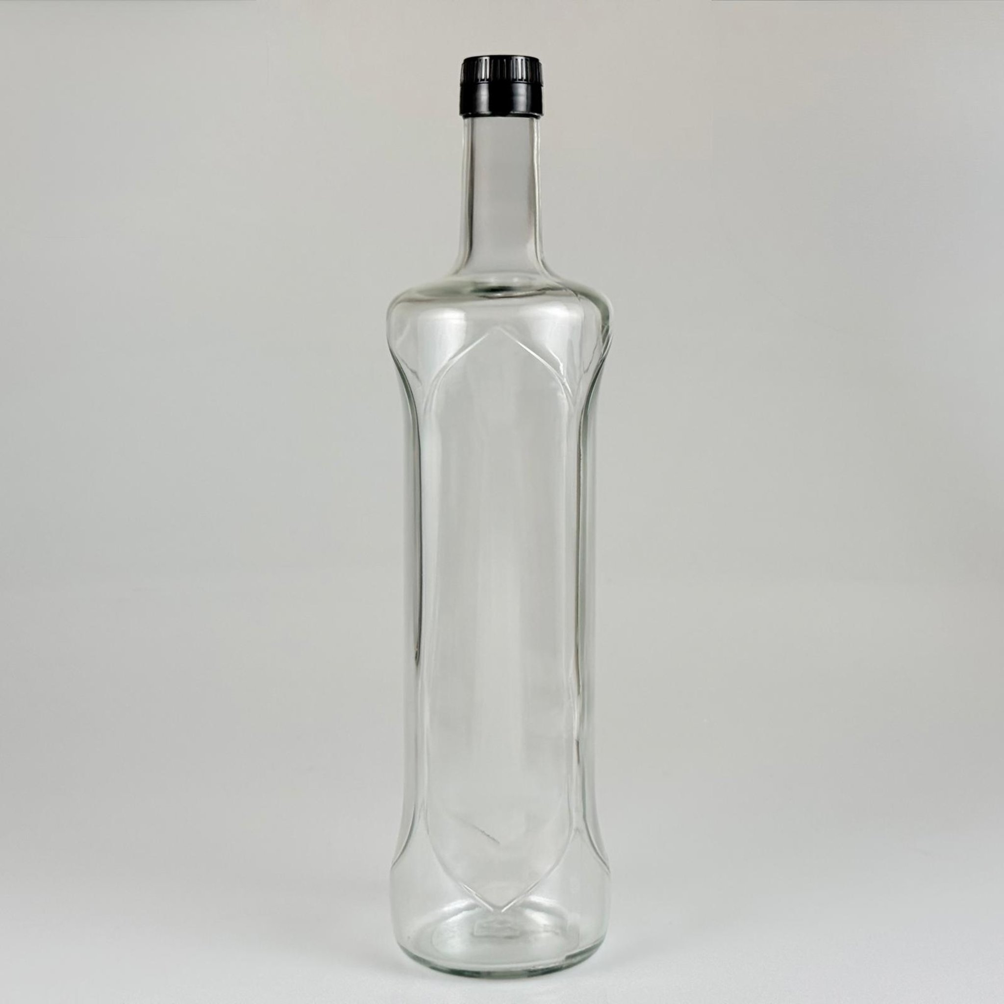 1000 CC DESENLİ DORİKA ŞEFFAF CAM ŞİŞE + SİYAH ÇAKMA KAPAKLI TAKIM - 1000 ML MANTAR TIPALI ÇAKMA AĞIZ  CAM ŞİŞE