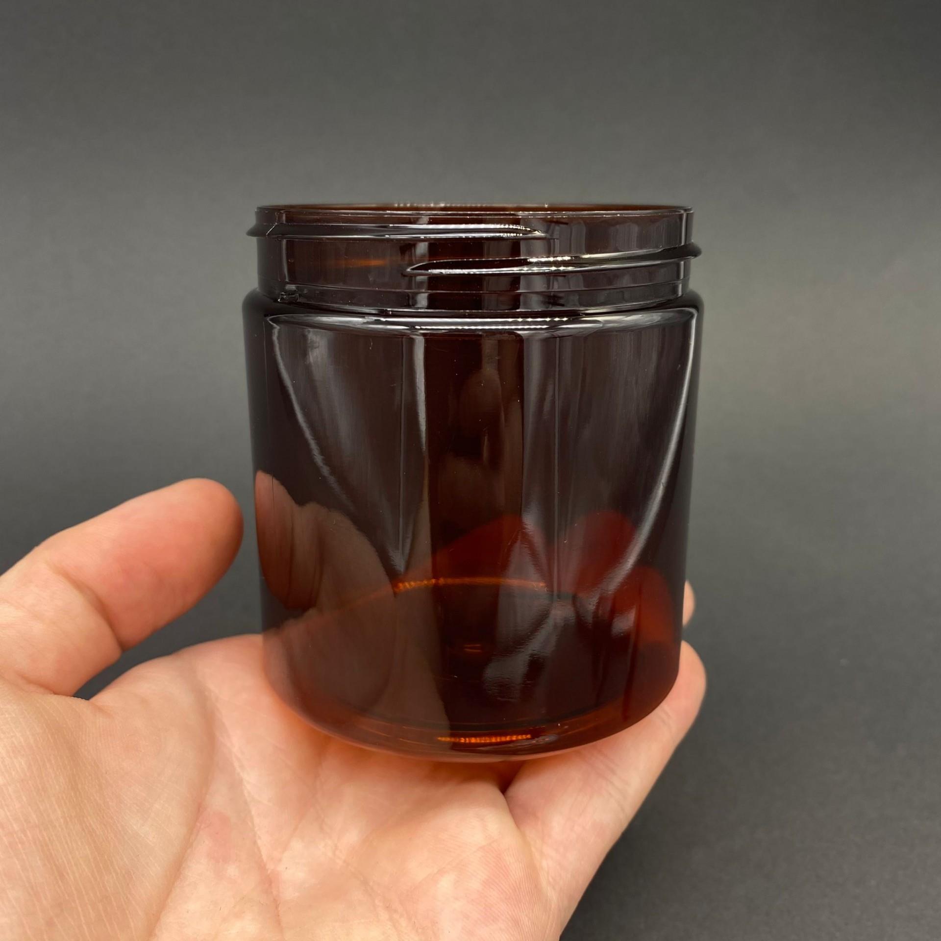 250 CC SERT PLASTİK AMBER KREM KAVANOZU KAPAKSIZ (70 AĞIZ) - 250 ML PLASTİK KAVANOZ