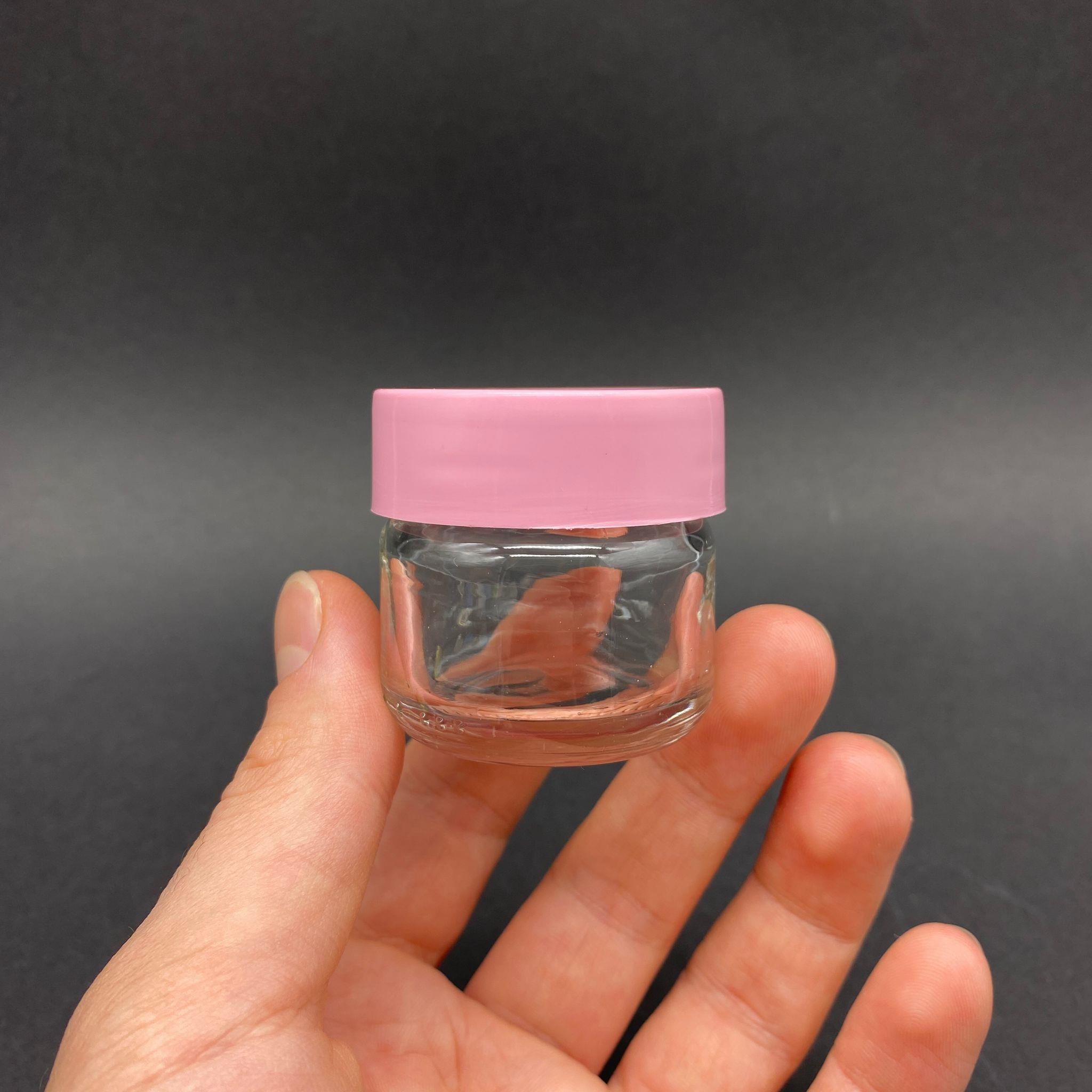 29 CC CAM KAVANOZ - PEMBE PLASTİK KAPAKLI - 29 ML CAM KAVANOZ