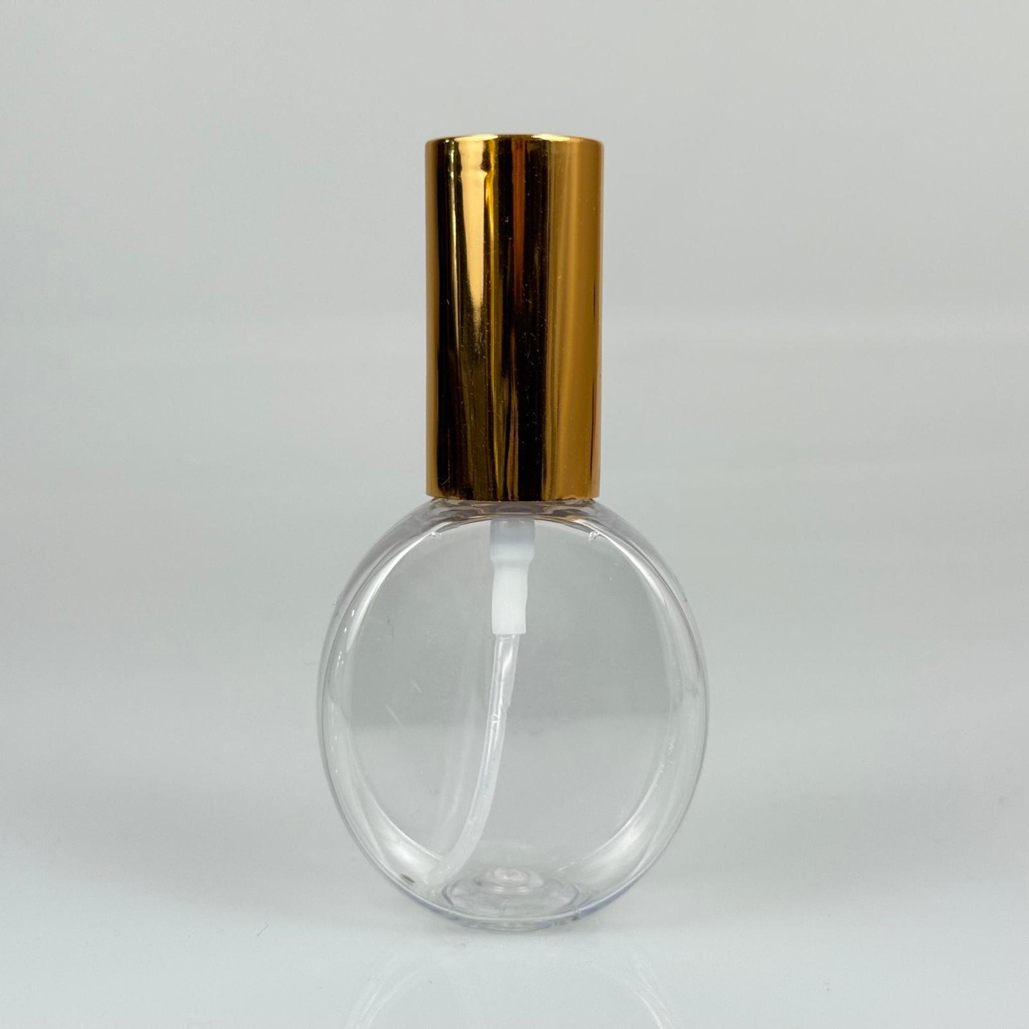 40 ML PET KOLONYA, PARFÜM VB ŞİŞELERİ - METAL ALÜMİNYUM GOLD KAPAK + VİDALI SPREY + 40 CC YUVARLAK ŞİŞE SET TAKIM