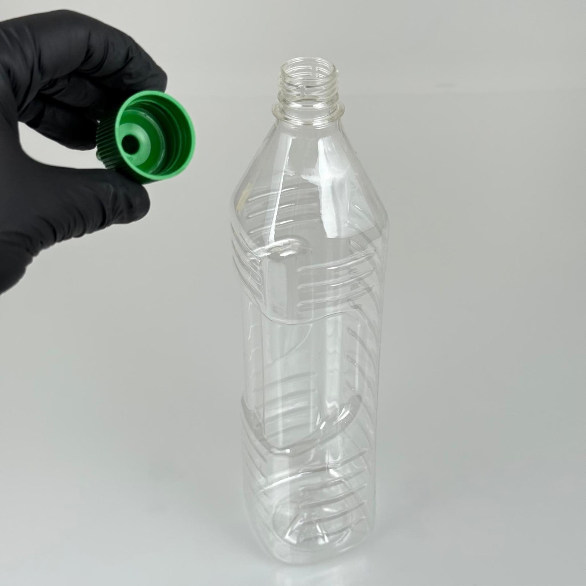 ZEYTİNYAĞI, SOS, ACI SOS, SİRKE, SRIRACHA VB BOŞ ŞİŞELERİ - YEŞİL SİVRİ TWİST AKITICI KAPAK + 1000 ML KARE KÖŞELİ ŞEFFAF PET PLASTİK ŞİŞE TAKIM