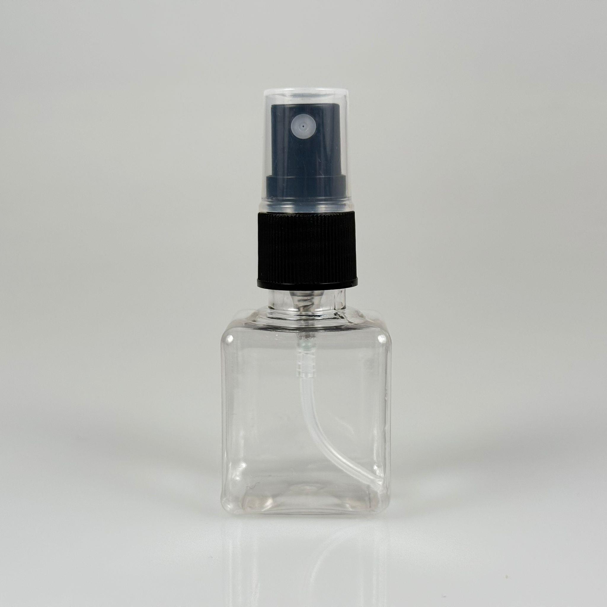 35 CC ŞEFFAF KARE PET ŞİŞE - SİYAH SPREYLİ  - 35 ML PET ŞİŞE