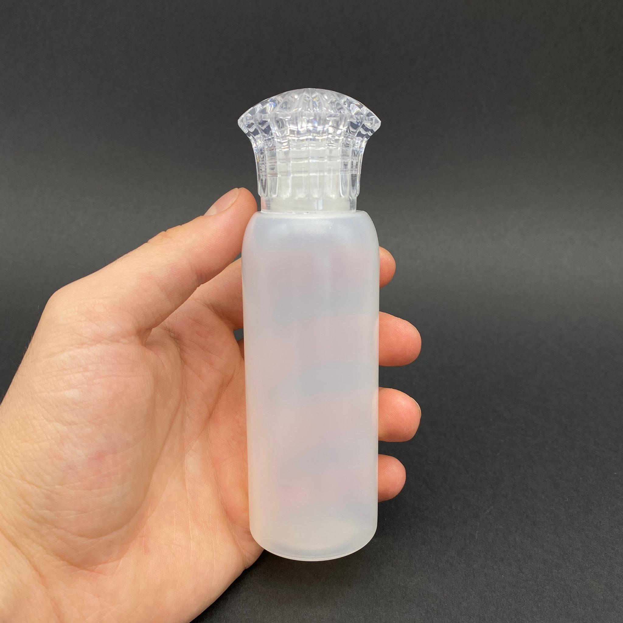 100 CC SERT NATÜREL ŞİŞE - KRİSTAL KAPAKLI - KOLONYA TIPALI - 100 ML PLASTİK KOLONYA ŞİŞESİ