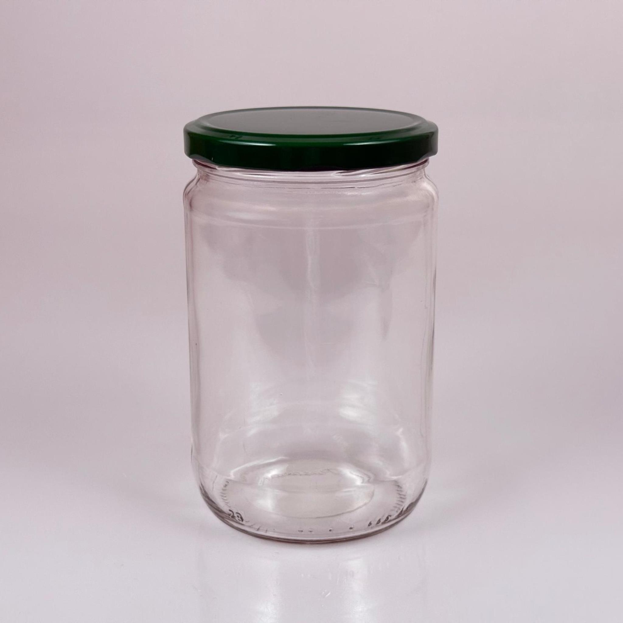 660 CC CAM KAVANOZ - KOYU YEŞİL METAL KAPAKLI - 660 ML CAM KAVANOZ - KONSERVE KAVANOZU - PAŞABAHÇE