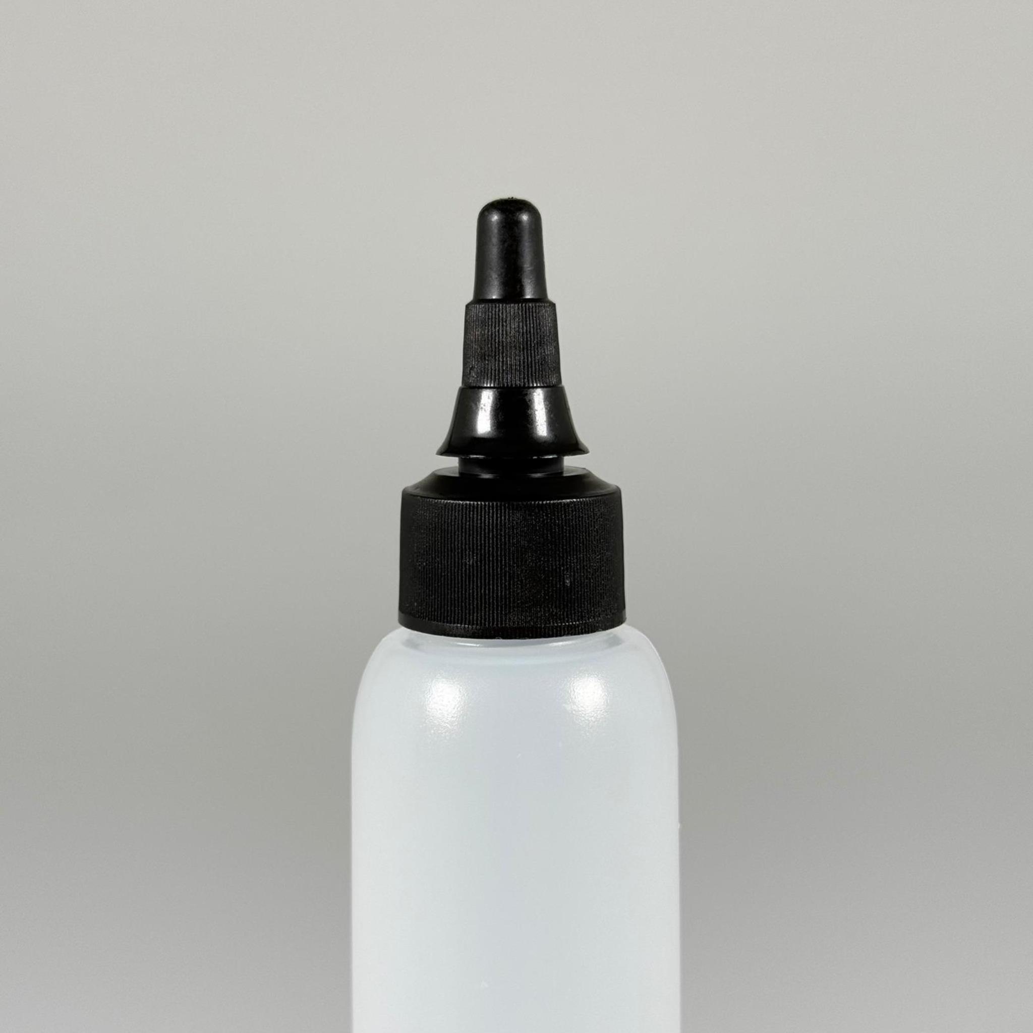 100 ML SIKILABİLİR YUMUŞAK PE POLİETİLEN PLASTİK ŞİŞE - SİYAH ASANSÖR SİVRİ KARTUŞ KAPAKLI - 100 cc sos, yağ, kartuş, mürekkep vb için boş şişeler