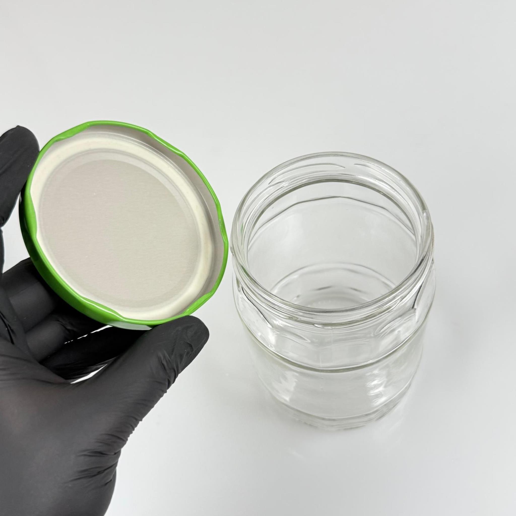 580 CC FIÇI KAVANOZ - AÇIK YEŞİL METAL KAPAKLI - 580 ML FIÇI MODEL CAM KAVANOZ