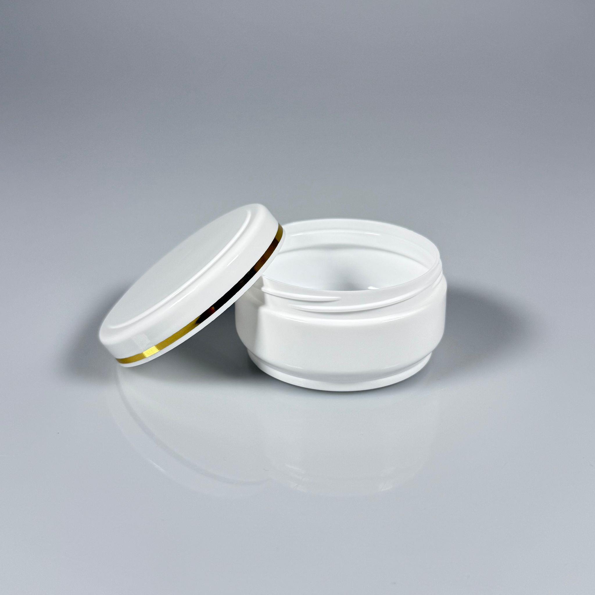 50 CC PİTY KREM KAVANOZU - KAPAKLI - BEYAZ - GOLD YALDIZLI KREM KUTUSU - KOZMETİK AMBALAJ