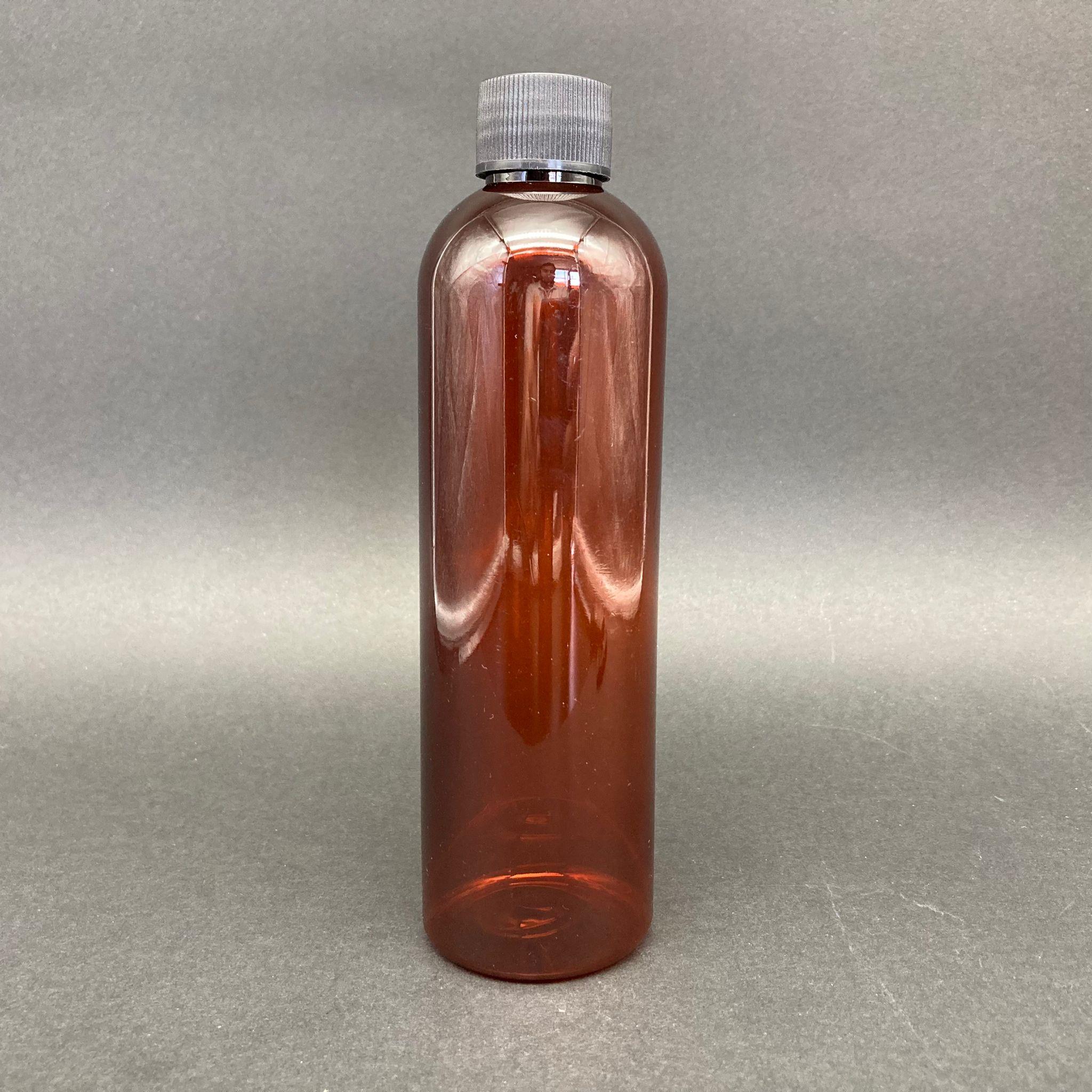 250 CC KAHVERENGİ PET ŞİŞE - SİYAH KAPAKLI - 250 ML KAPAKLI PLASTİK ŞİŞE