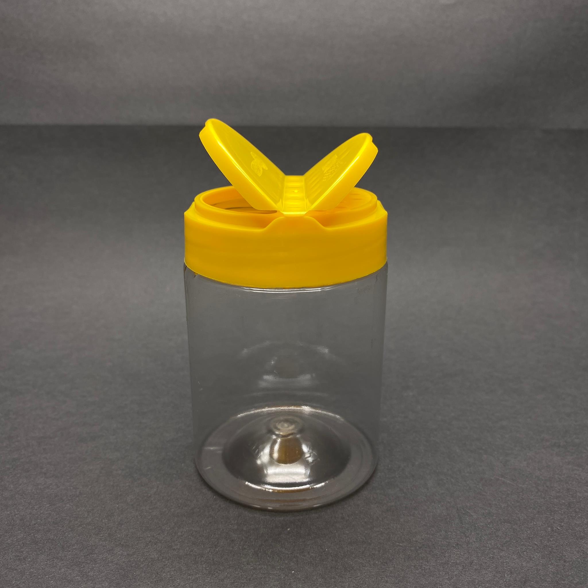 250 CC PLASTİK SİLİNDİR BAHARATLIK KAVANOZ - 250 ML BAHARAT KAVANOZU - SARI AÇILIR KAPANIR KAPAKLI