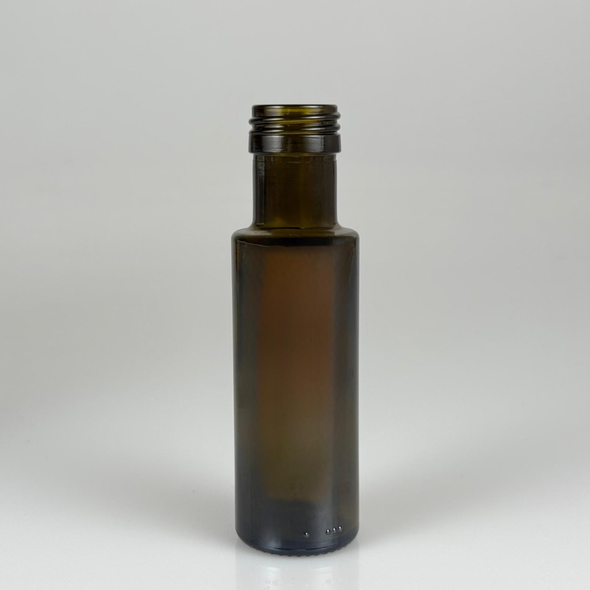 100 CC DORİKA CAM ŞİŞE KOYU YEŞİL (31 MM AĞIZ) KAPAKSIZ  - 100 ML SİLİNDİR DORİCA YAĞ VE SOS ŞİŞELERİ
