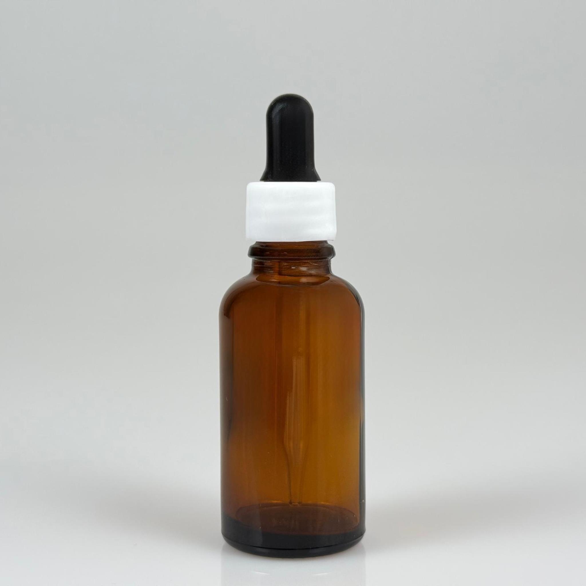 30 CC AMBER İNCE UÇLU CAM DAMLALIKLI ŞİŞE - SİYAH EMZİK + BEYAZ DÜZ KAPAK + CAM PİPET TAKIM - 30 ML KAHVERENGİ DAMLALIKLI ŞİŞE SETİ