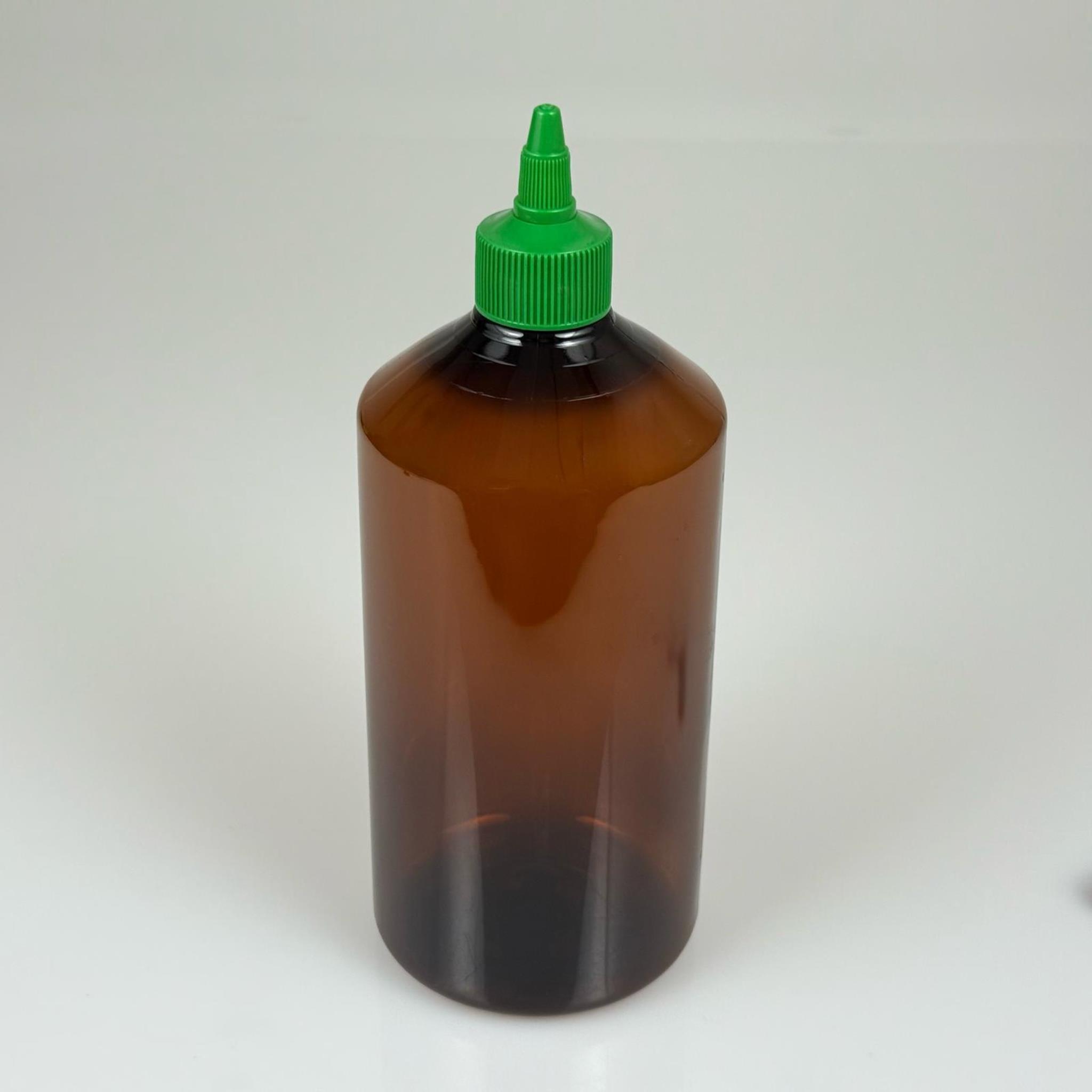 ZEYTİNYAĞI, SOS, ACI SOS, SİRKE, SRIRACHA VB BOŞ ŞİŞELERİ - YEŞİL SİVRİ TWİST AKITICI KAPAK + 950 ML AMBER KAHVERENGİ PET PLASTİK ŞİŞE TAKIM