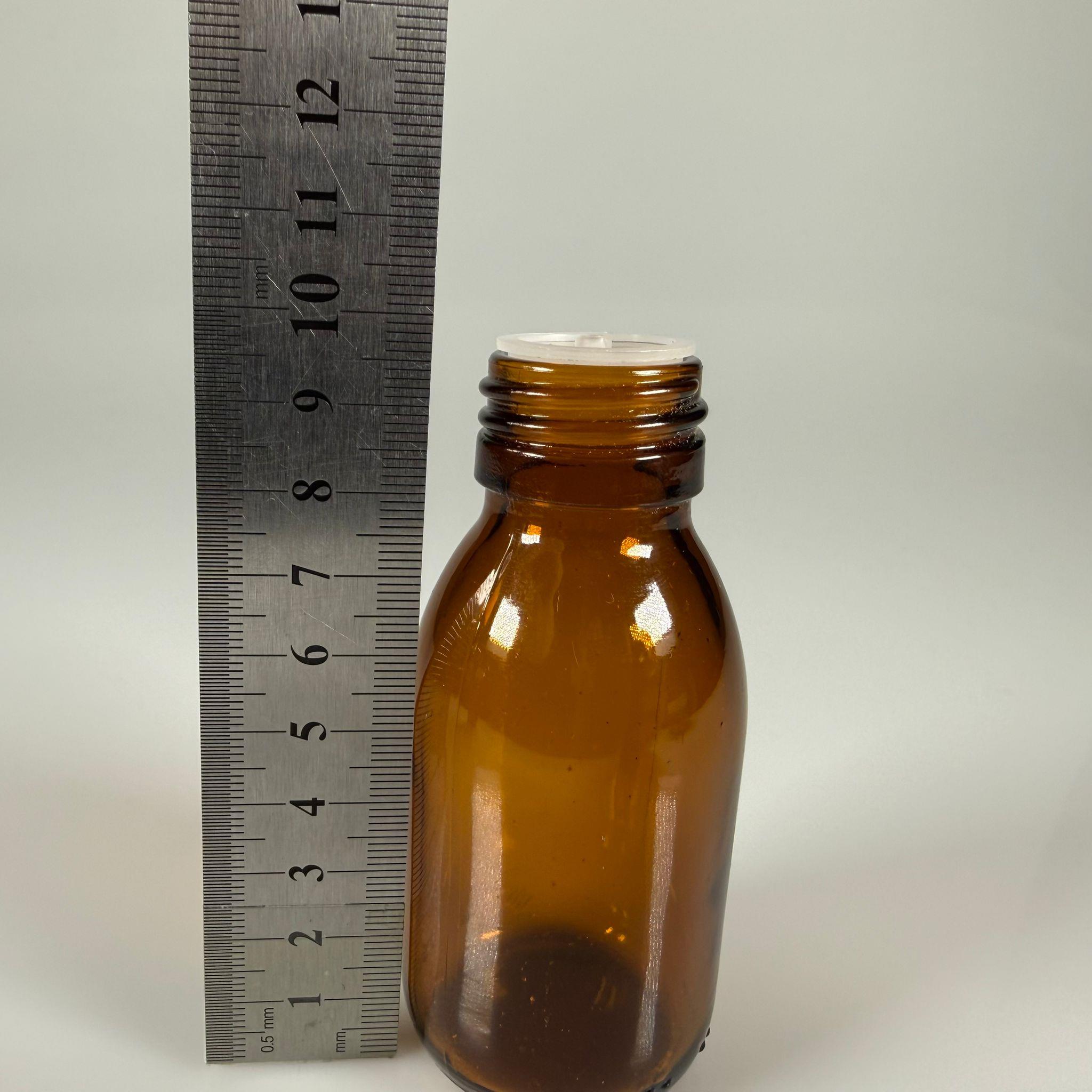 75 ML DOLUMU KOLAY, GENİŞ AĞIZLI İÇTEN DAMLALIKLI ŞİŞE (28 MM AĞIZ)  - 75 CC SİYAH CONTALI KAPAKLI İÇTEN DAMLALIKLI CAM ECZA ŞİŞESİ - AMBER KAHVERENGİ