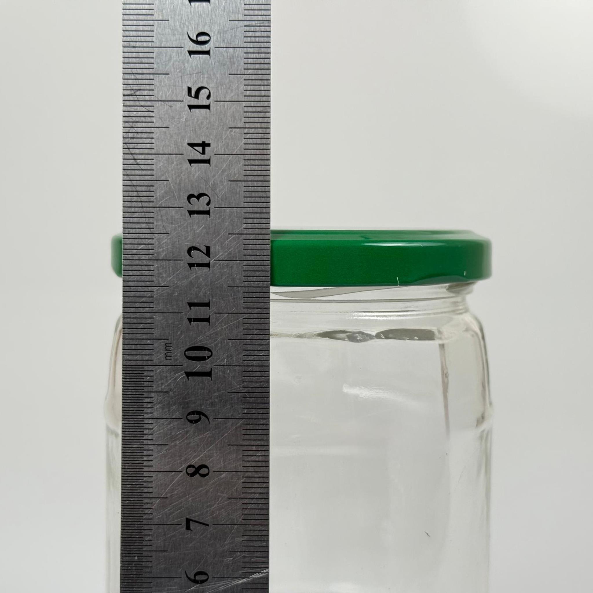 580 CC FIÇI KAVANOZ - KOYU YEŞİL METAL KAPAKLI - 580 ML FIÇI MODEL CAM KAVANOZ