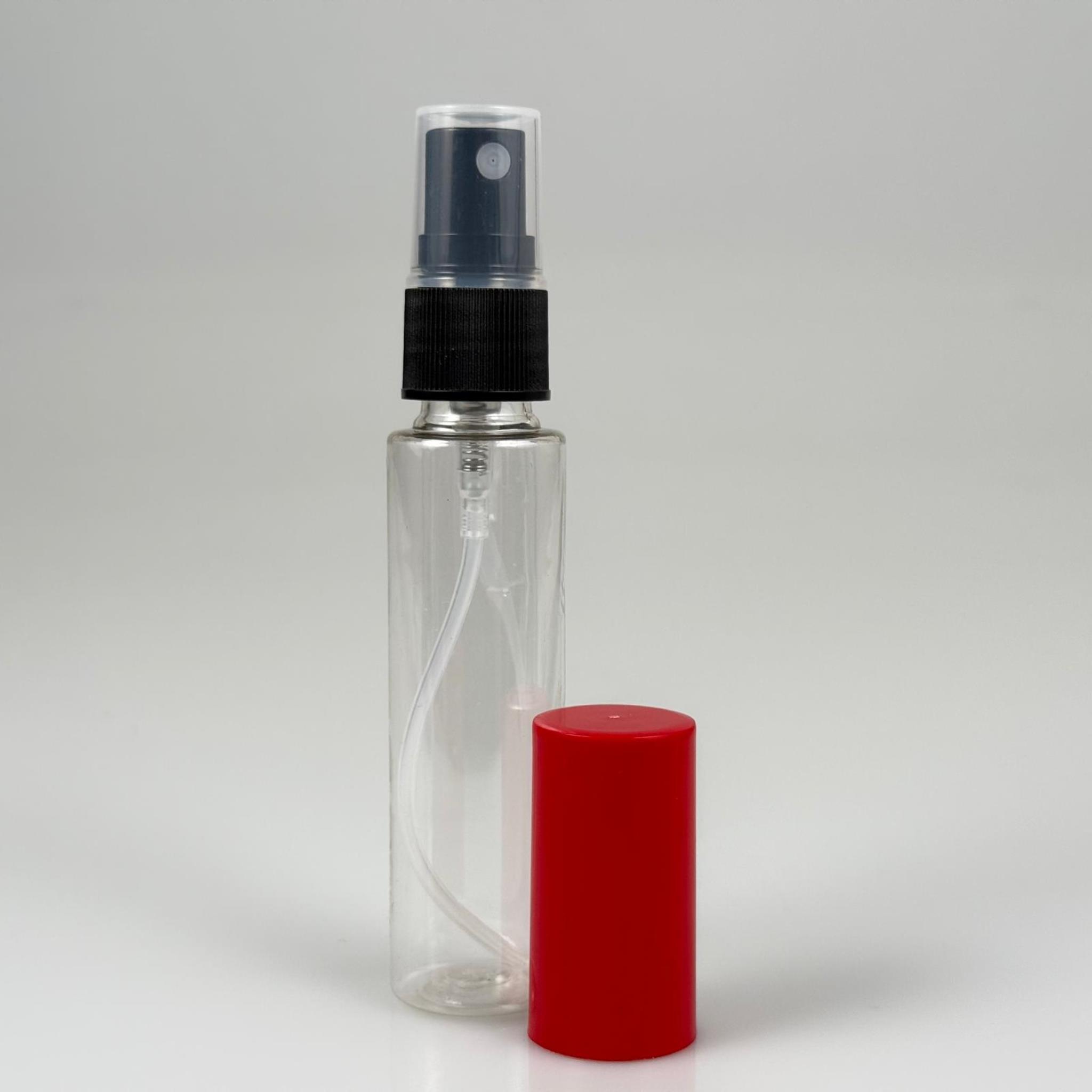 35 CC PARFÜM ŞİŞESİ PLASTİK - SİYAH SPREY + KIRMIZI KAPAK - 35 ML PARFÜM ŞİŞESİ PET