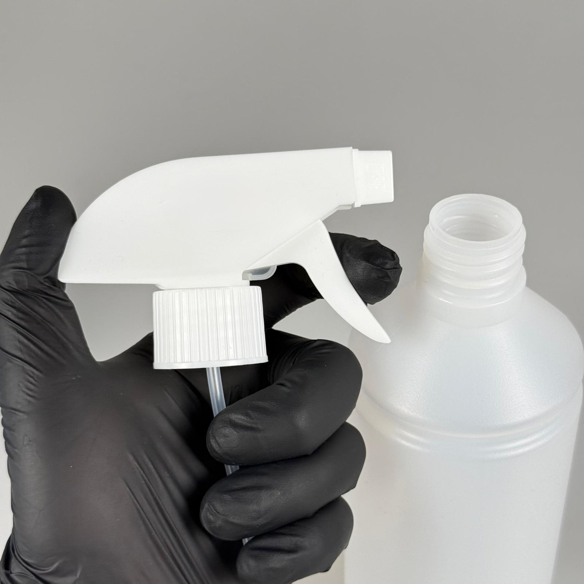 500 CC TİNER ŞİŞESİ - BEYAZ  TRİGER TETİK SPREYLİ - 500 ML KİMYASALA DAYANIKLI PLASTİK ŞİŞE - 0,5 LT POLİETİLEN ŞİŞE