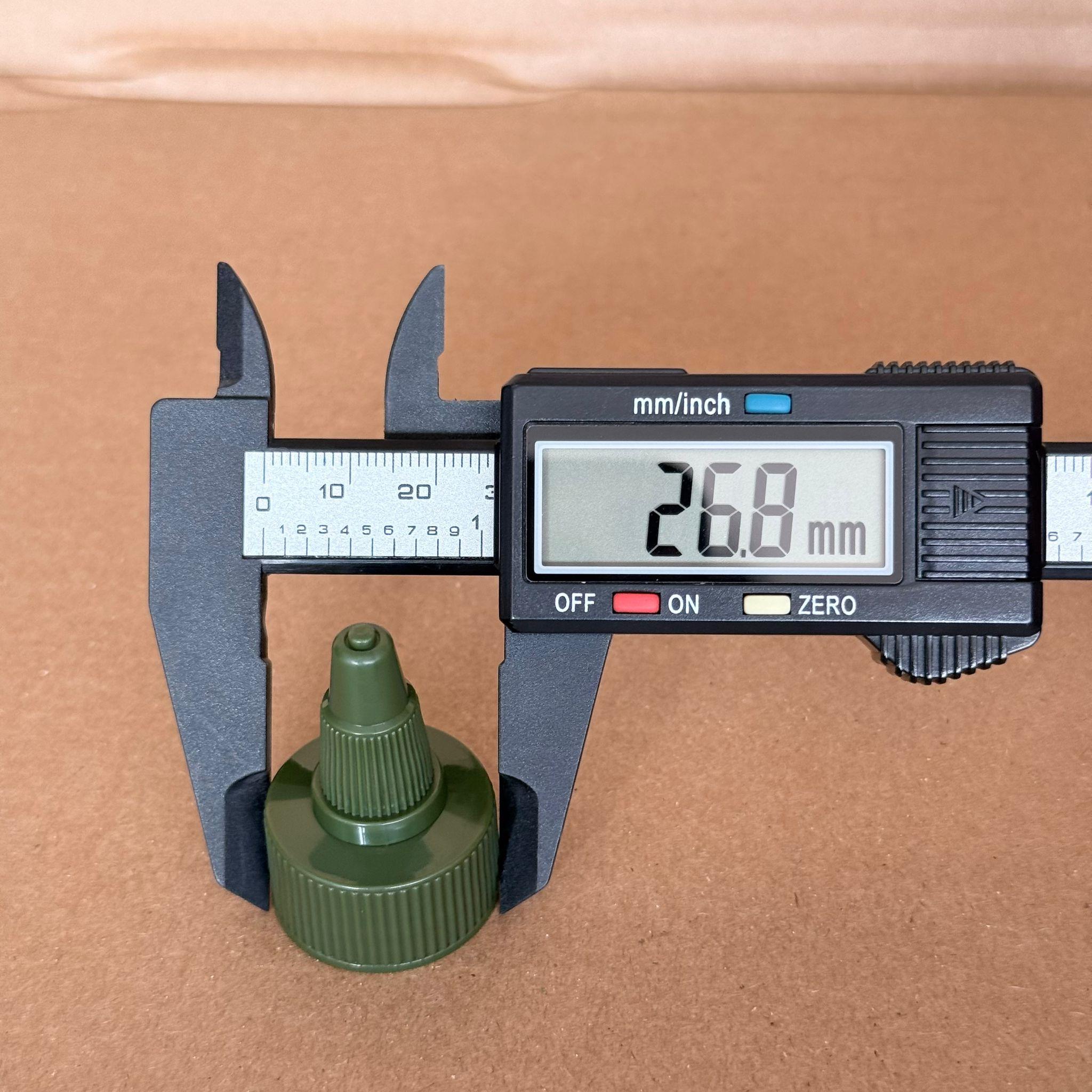 24 MM TWİST ASANSÖR SİVRİ YEŞİL KAPAK - ZEYTİNYAĞ, SOS, MÜREKKEP, ŞAMPUAN, TUTKAL KARTUŞ İÇİN AKITICILI PLASTİK KAPAK