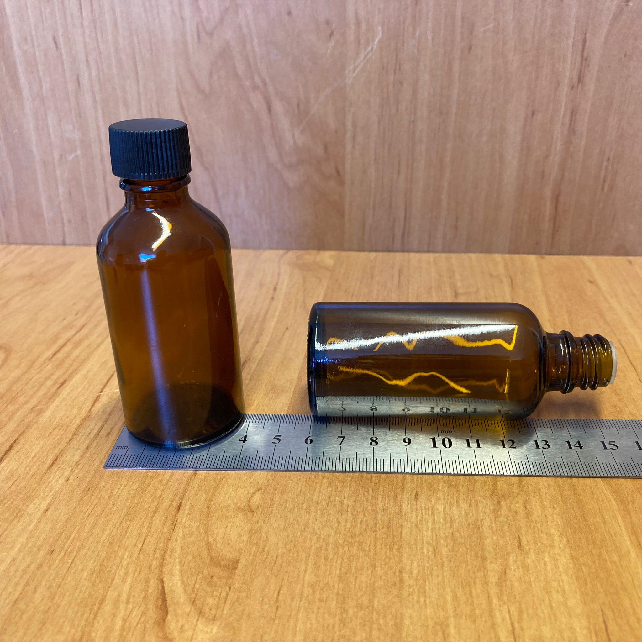50 CC AMBER İÇTEN DAMLALIKLI - SİYAH PLASTİK KAPAKLI CAM ŞİŞE - 50 ML KOLONYA TIPALI CAM ŞİŞE