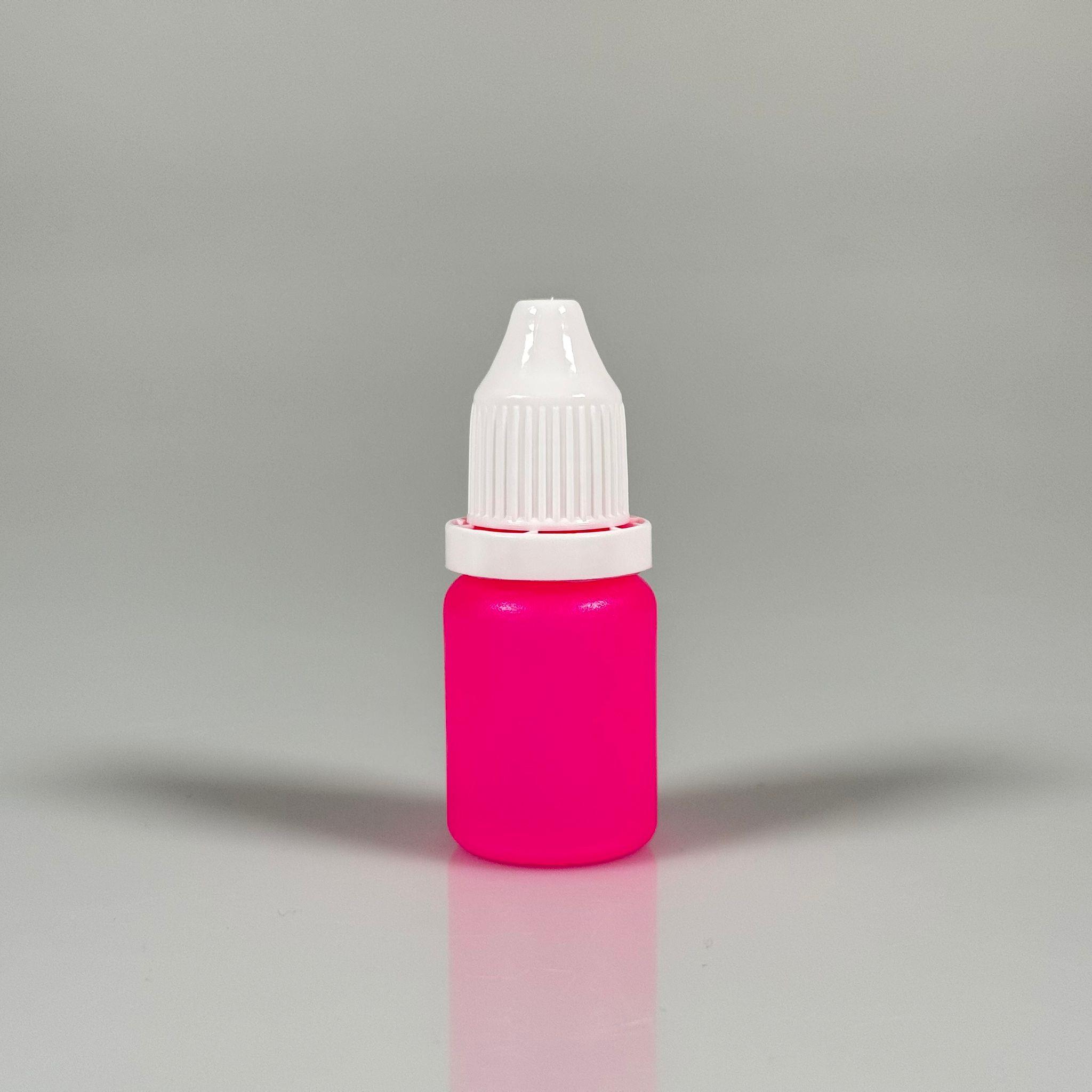 10 CC GÖZ DAMLASI ŞİŞESİ PEMBE - AKITICILI - KİLİTLİ BEYAZ KAPAKLI - 10 ML DAMLALIKLI PLASTİK ŞİŞE - KOZMETİK AMBALAJ - DAMLALIKLI BOŞ ŞİŞE