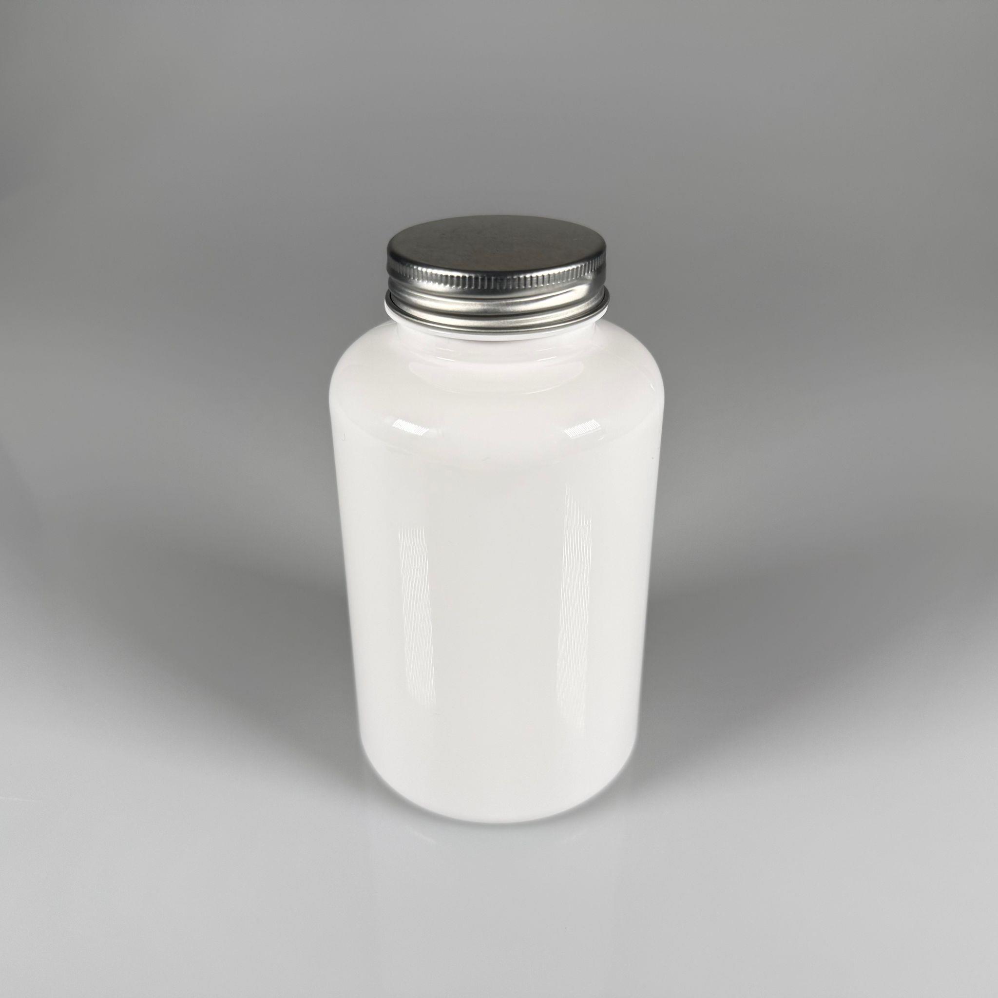 400 CC BEYAZ PET TABLET ŞİŞESİ - GÜMÜŞ KAPAKLI + KENDİNDEN YAPIŞKANLI KÖPÜK CONTALI - 400 ML KAPSÜL KUTUSU - İLAÇ ŞİŞESİ - MEDİKAL HAP ŞİŞESİ - FARMASÖTİK KAVANOZ