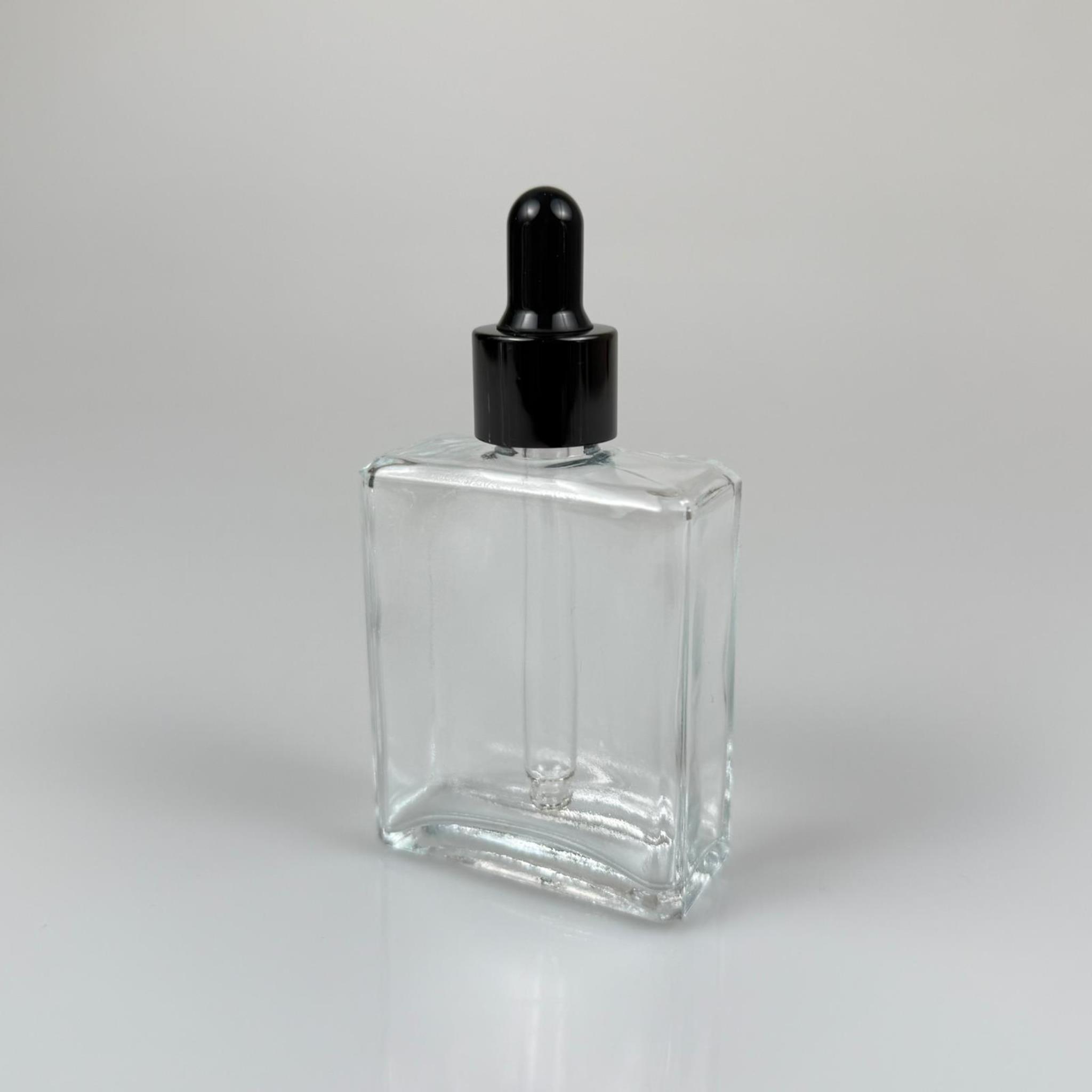 40 CC YASSI DİKDÖRTGEN KÖŞELİ KISA PRESTİJLİ CAM DAMLALIKLI ŞİŞE - SİYAH EMZİK - SİYAH METALİK KAPAK - 40 ML CAM DAMLALIKLI ŞİŞE - DAMLALIKLI BOŞ ŞİŞE