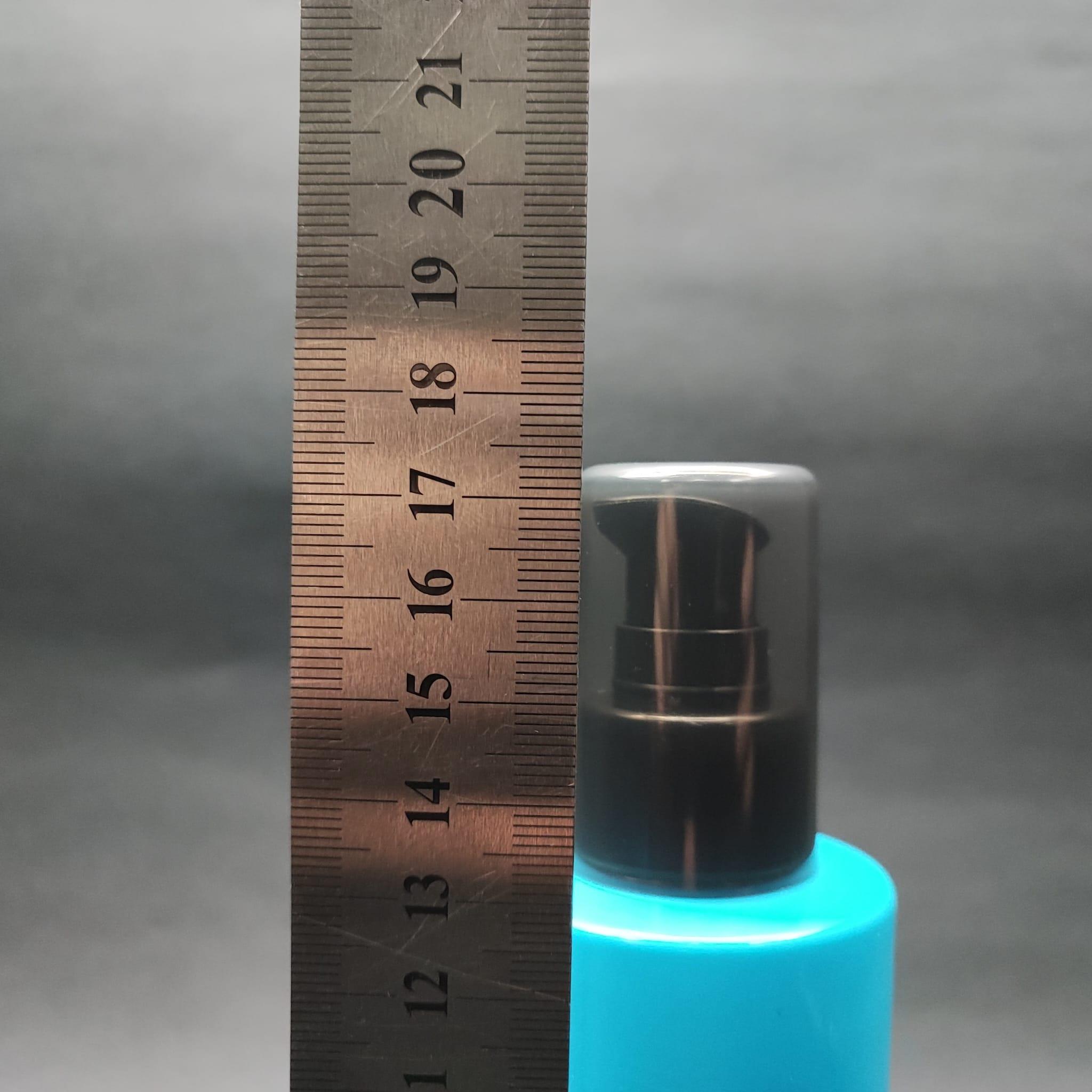 200 CC KÜT BOYUNLU UZUN SİLİNDİR PET ŞİŞE (24 GR) - SİYAH LOSYON POMPALI - 200 ML PLASTİK ŞİŞE - MAVİ