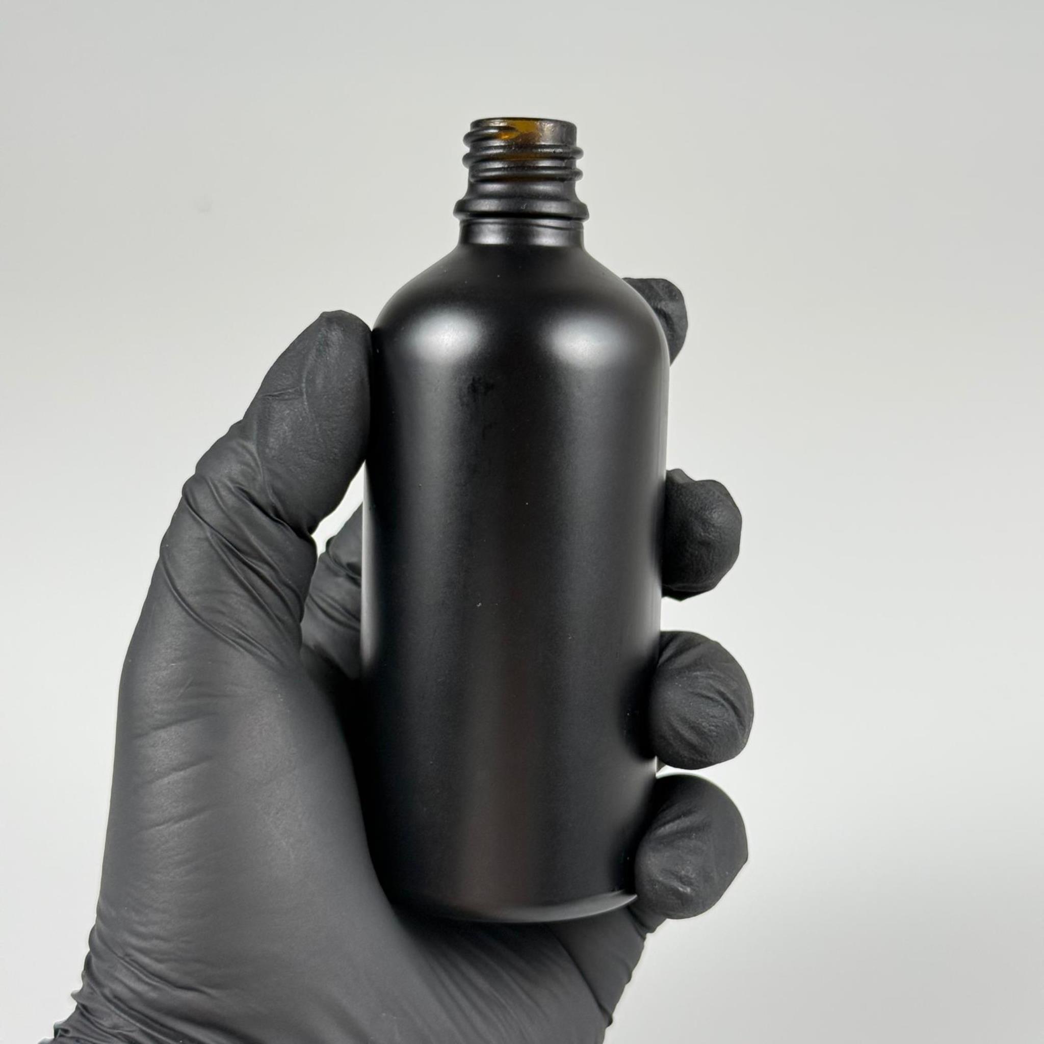100 CC MAT SİYAH CAM ŞİŞE KAPAKSIZ (18 AĞIZ) - 100 ML SİYAH CAM ŞİŞE