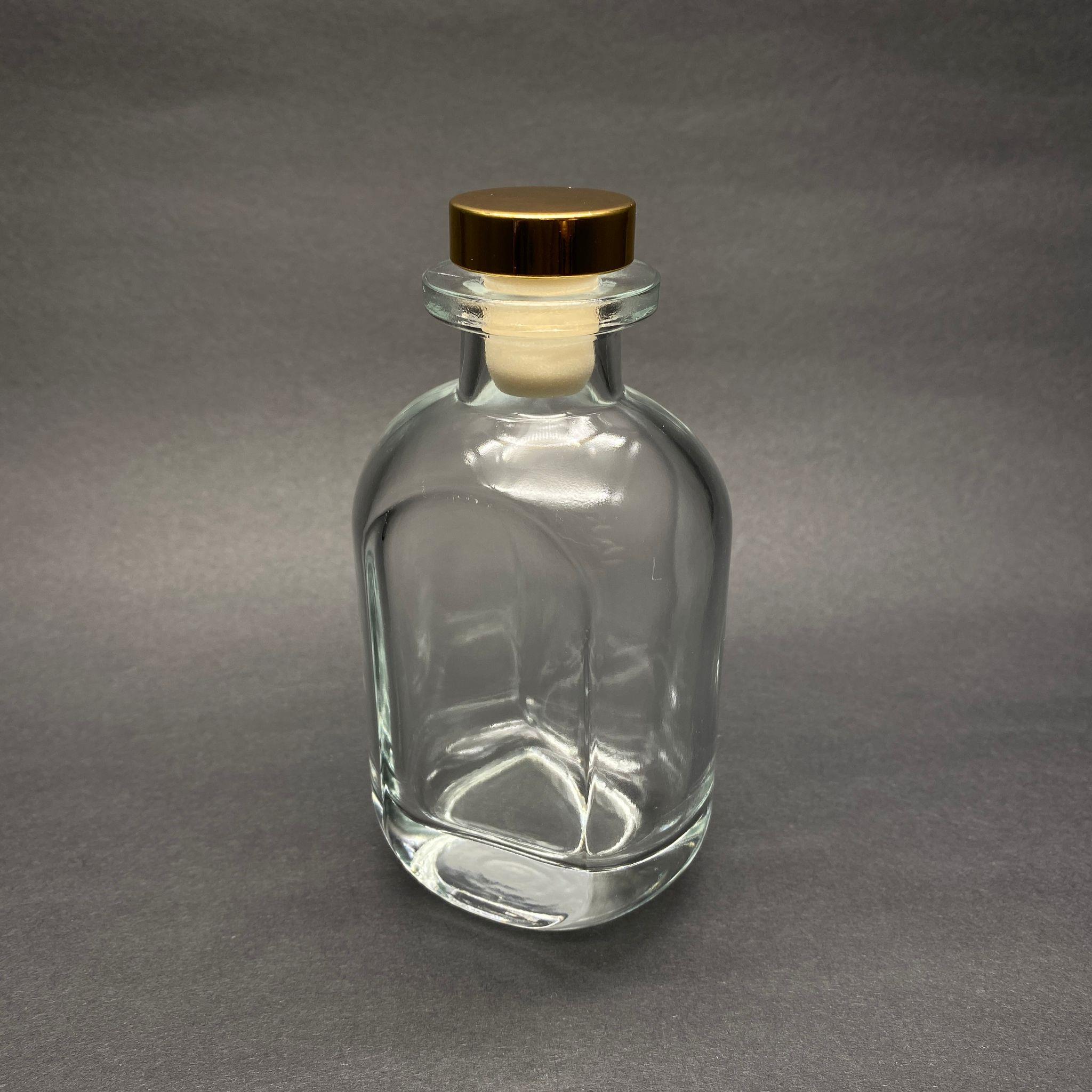 150 CC CAM BAMBU ODA KOKUSU ŞİŞESİ - 150 ML DİFFUSER CAM ŞİŞE + GOLD MANTAR TIPA + 3 ADET 21 CM BEYAZ BAMBU ÇUBUK