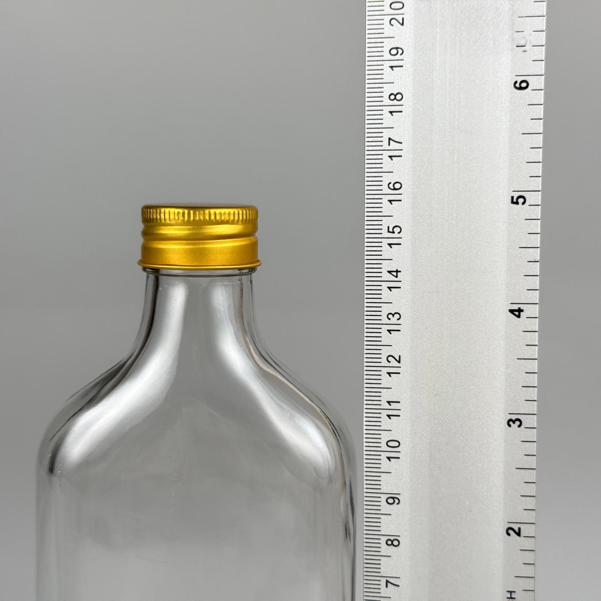 200 CC YASSI CAM ŞİŞE - GOLD METAL ALÜMİNYUM KAPAKLI - 200 ML CAM ŞİŞE - SOĞUK KAHVE İÇİN COLD BREW ŞİŞESİ