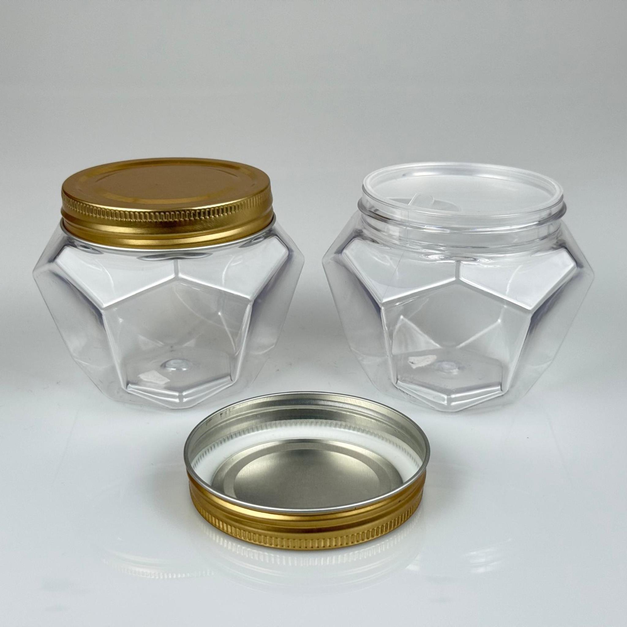 250 ML SERT PET ALTIGEN KAVANOZ + GOLD METAL KAPAK + İÇ TIPA - 250 CC KALIN ŞEFFAF PLASTİK KAVANOZ GOLD METAL KAPAKLI İÇ TIPALI TAKIM - KREM KAVANOZLARI