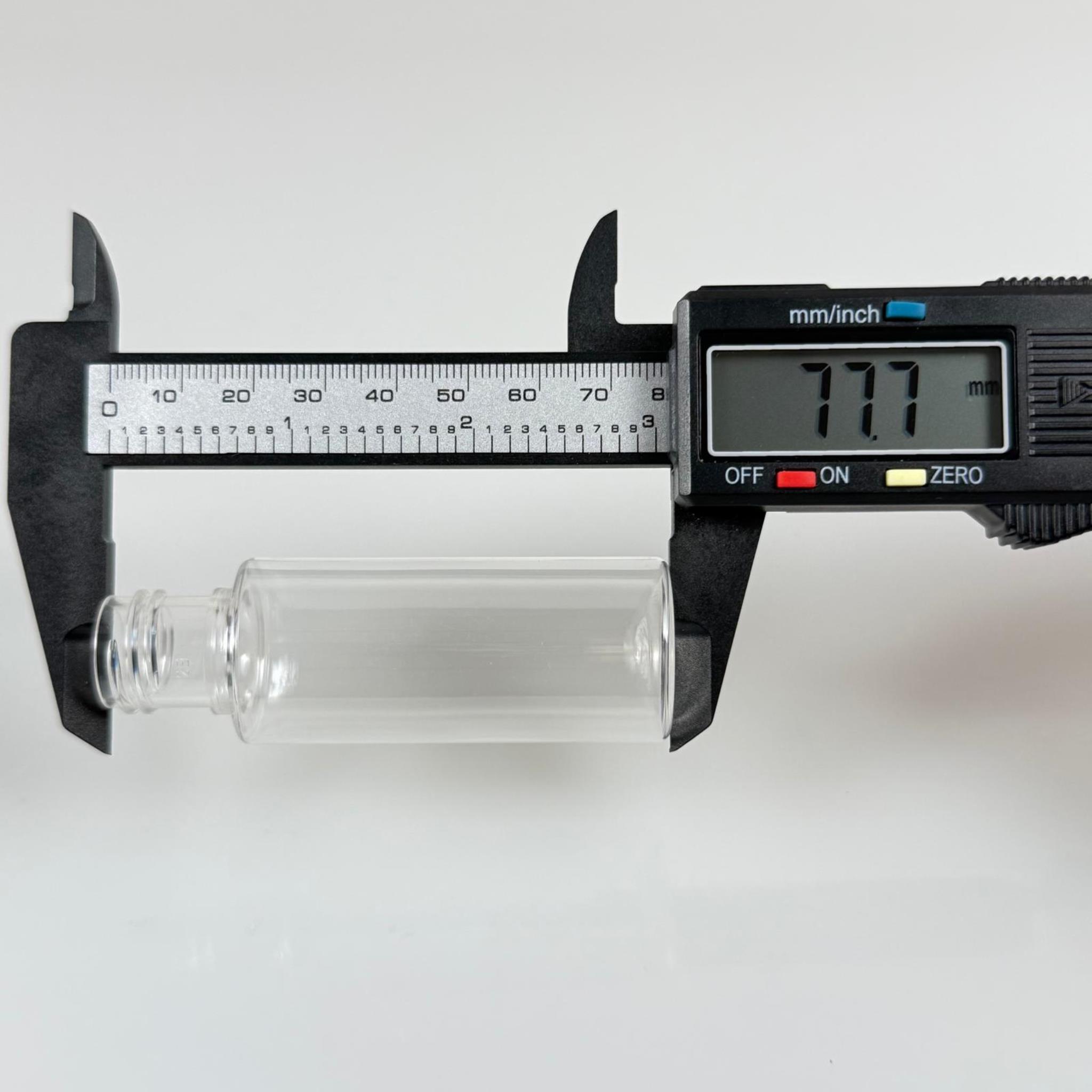30 CC ŞEFFAF SİLİNDİR UZUN MODEL PET ŞİŞE KAPAKSIZ (18 AĞIZ) - 30 ML PET ŞİŞE