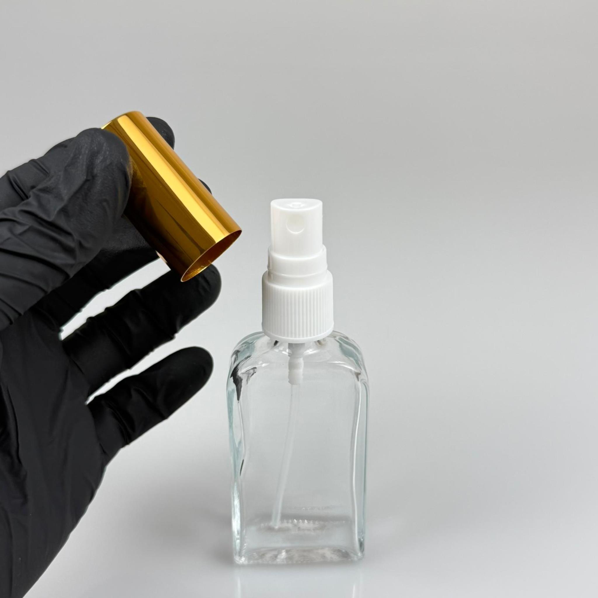 40 CC YASSI DİKDÖRTGEN CAM ŞİŞE - VİDALI GOLD SPREYLİ PARFÜM KOLONYA ŞİŞESİ TAKIM - 40 ML PRESTİJLİ ŞİŞE