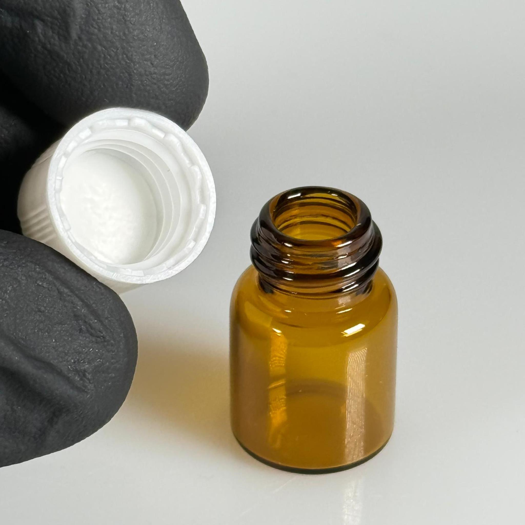 2 CC AMBER CAM ŞİŞE - BEYAZ KAPAKLI - 2 ML KAPAKLI CAM ŞİŞE