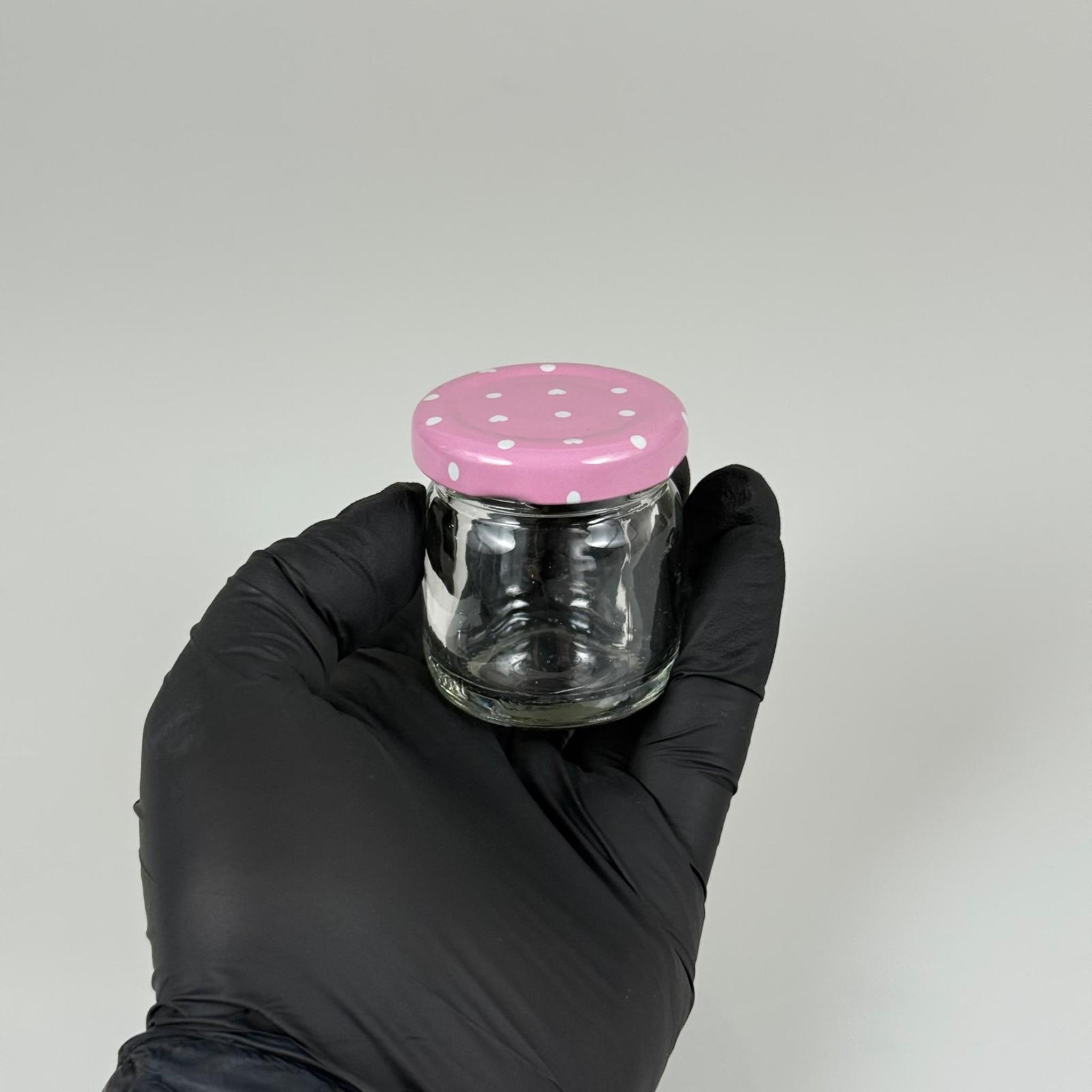 40 CC CAM KAVANOZ - PEMBE METAL KAPAKLI - 40 ML CAM KAVANOZ