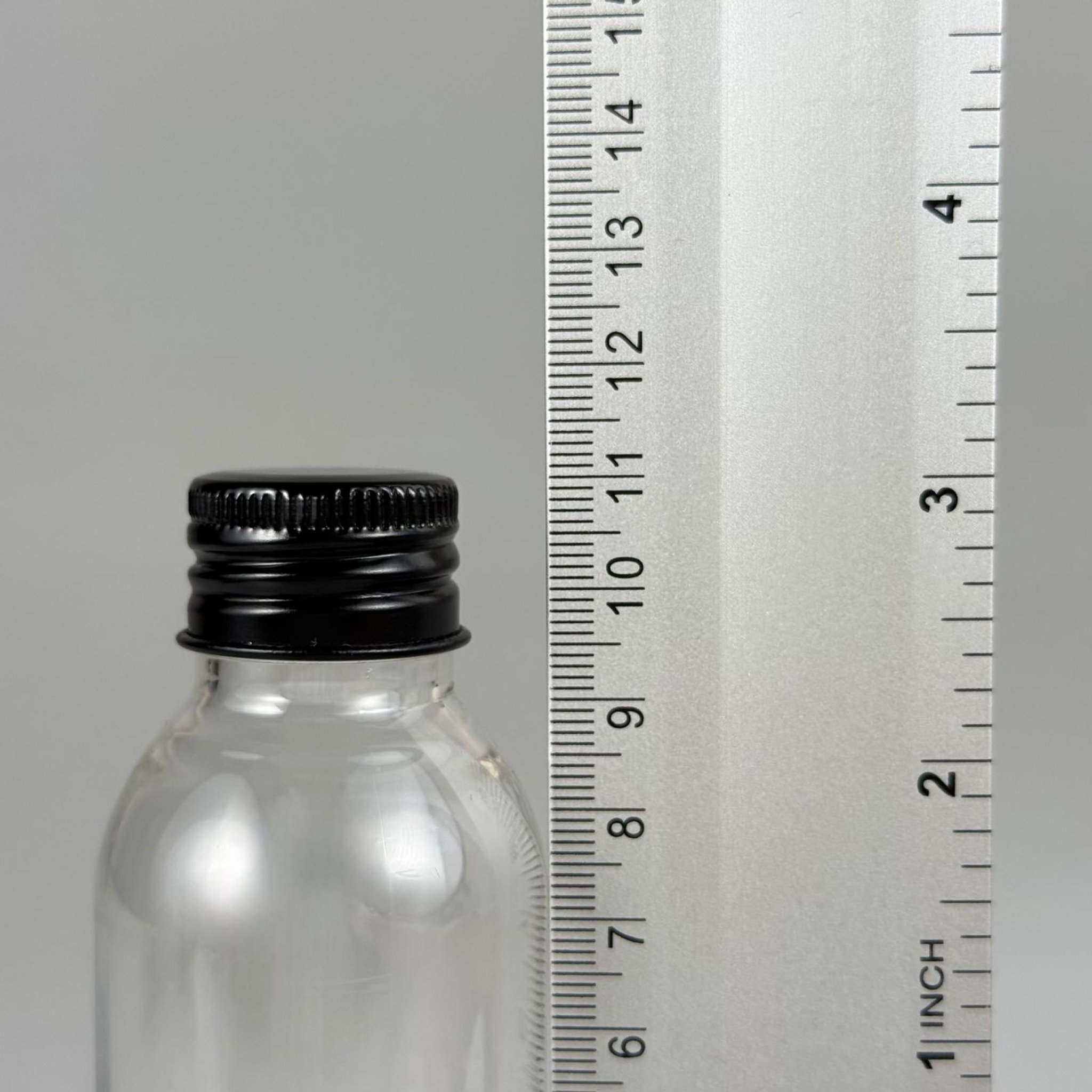 100 CC SİLİNDİR OVAL MODEL ŞEFFAF SERT PET ŞİŞE (24 AĞIZ) + KÖPÜK CONTALI SİYAH METAL ALÜMİNYUM KAPAK + KOLONYA TIPALI TAKIM - 100 ML KAPAKLI KALIN PLASTİK ŞEFFAF ŞİŞELER